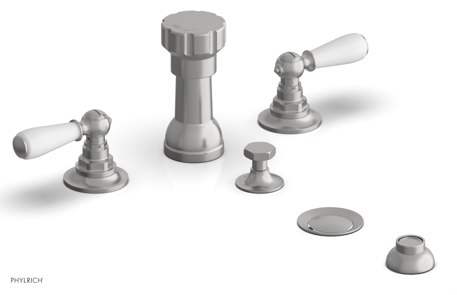 JAMESTOWN - Four Hole Bidet Set - Lever Handles with "White" Accents 165-61