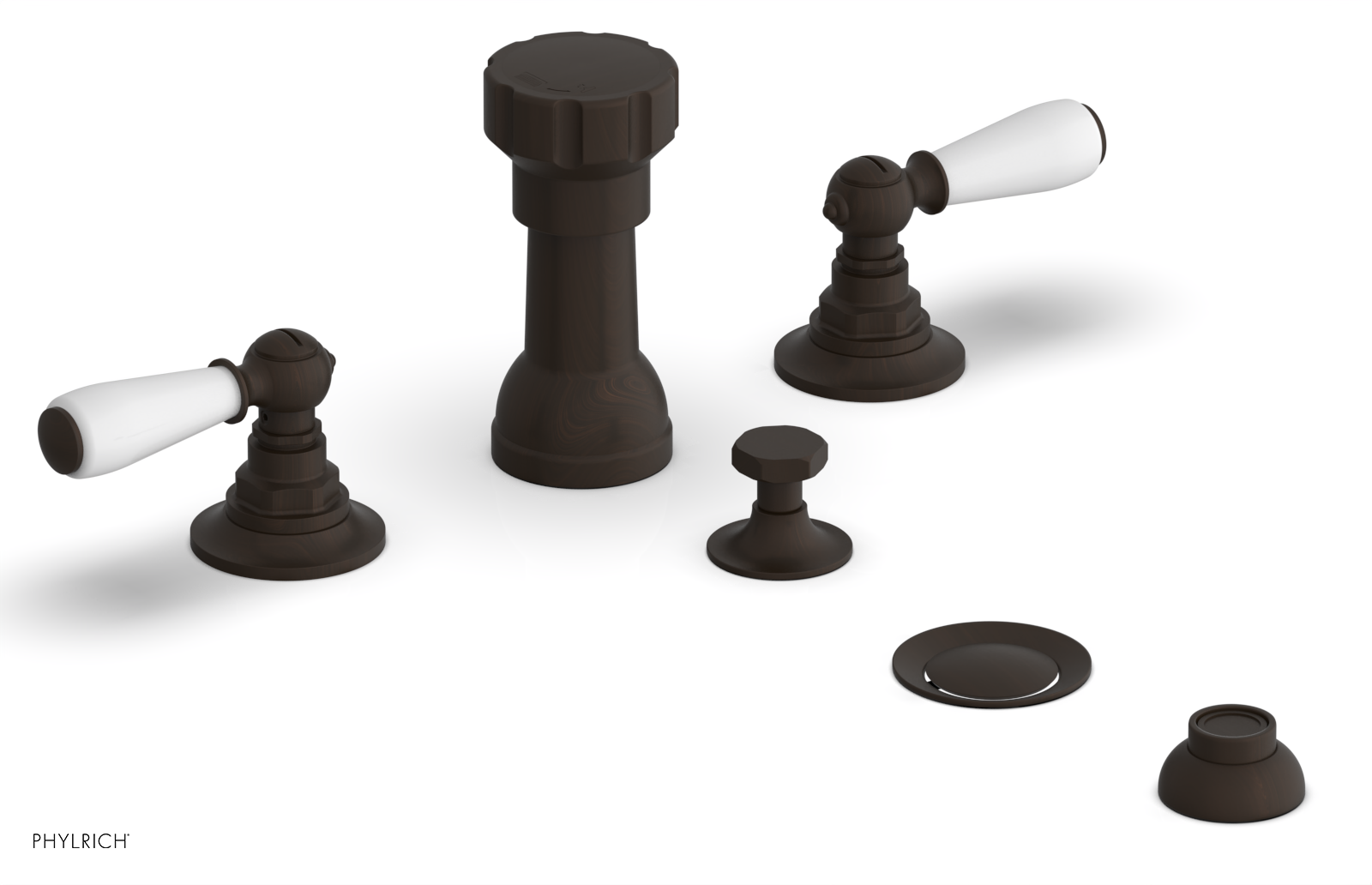 JAMESTOWN - Four Hole Bidet Set - Lever Handles with "White" Accents 165-61