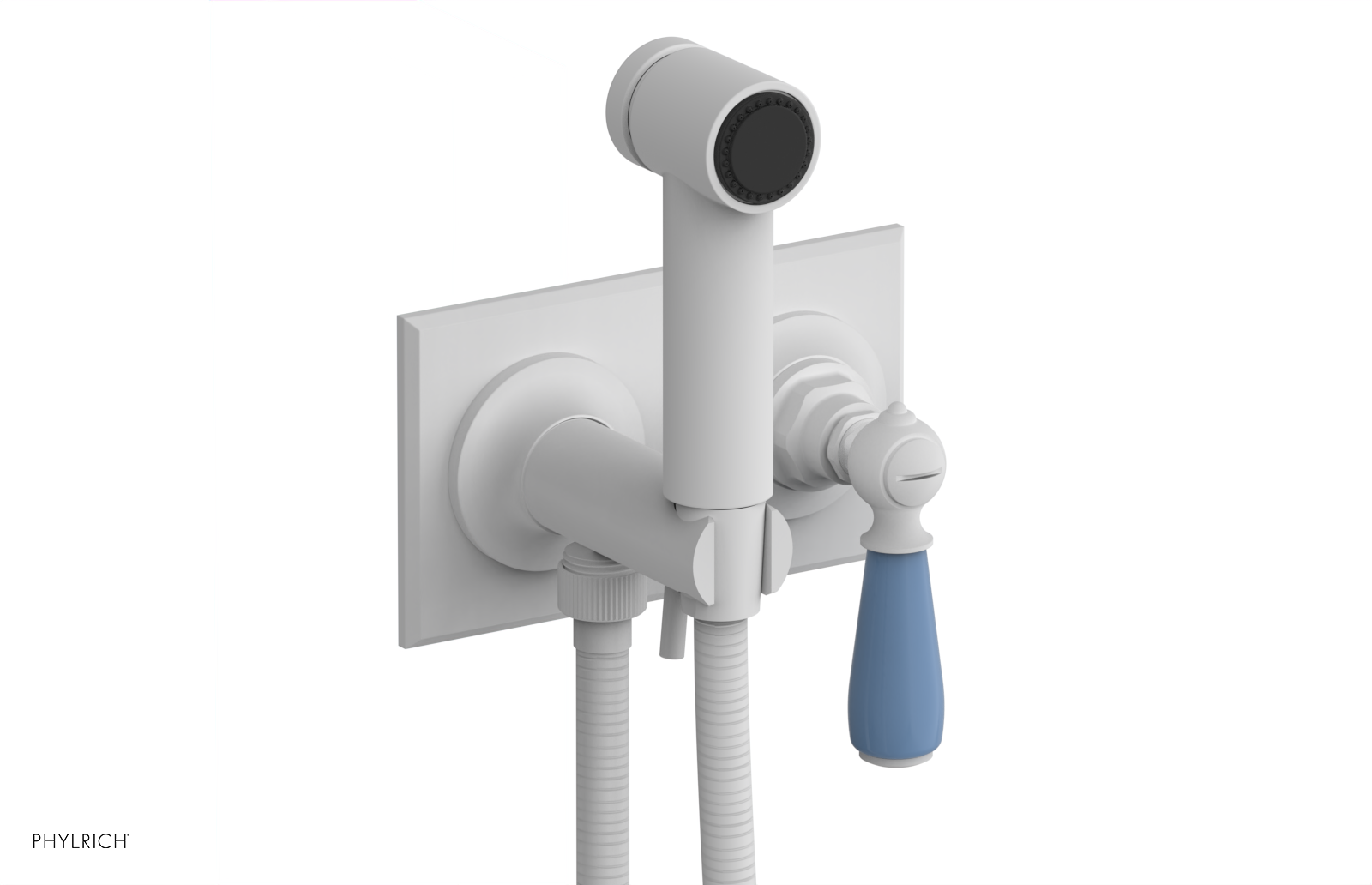 JAMESTOWN - Wall Mounted Bidet - Lever Handle with "Light Blue" Accents 165-65