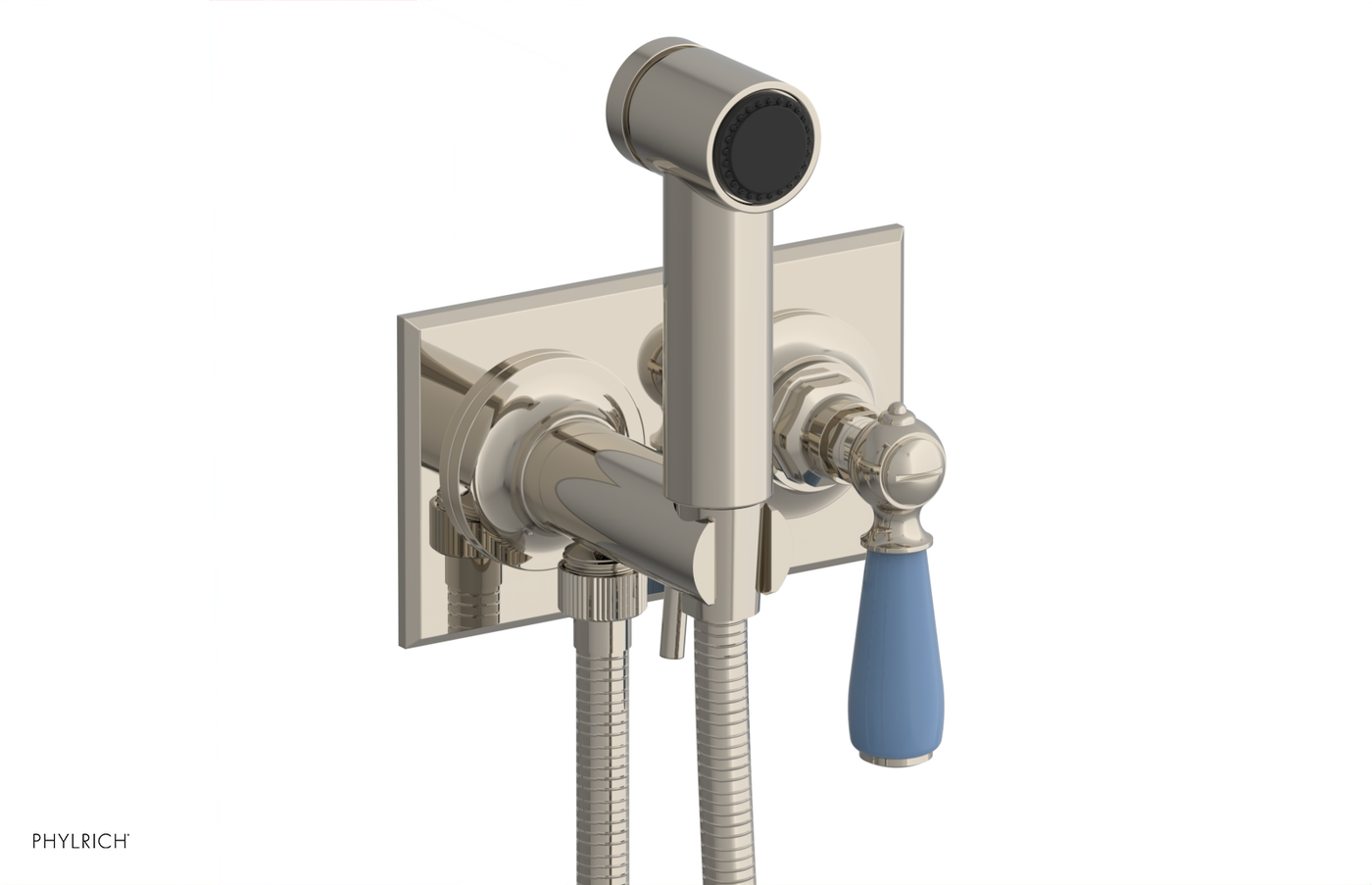 JAMESTOWN - Wall Mounted Bidet - Lever Handle with "Light Blue" Accents 165-65