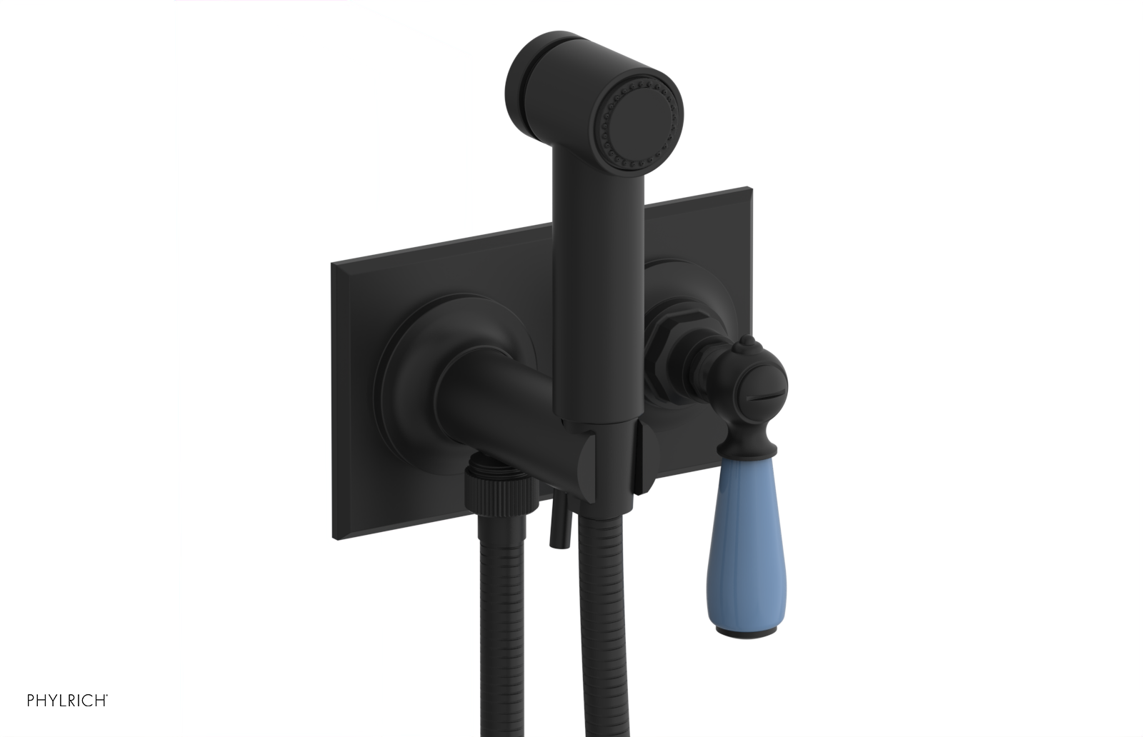 JAMESTOWN - Wall Mounted Bidet - Lever Handle with "Light Blue" Accents 165-65