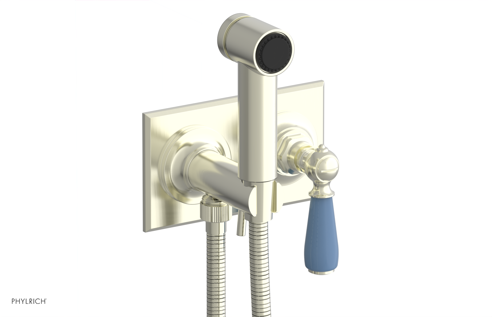 JAMESTOWN - Wall Mounted Bidet - Lever Handle with "Light Blue" Accents 165-65