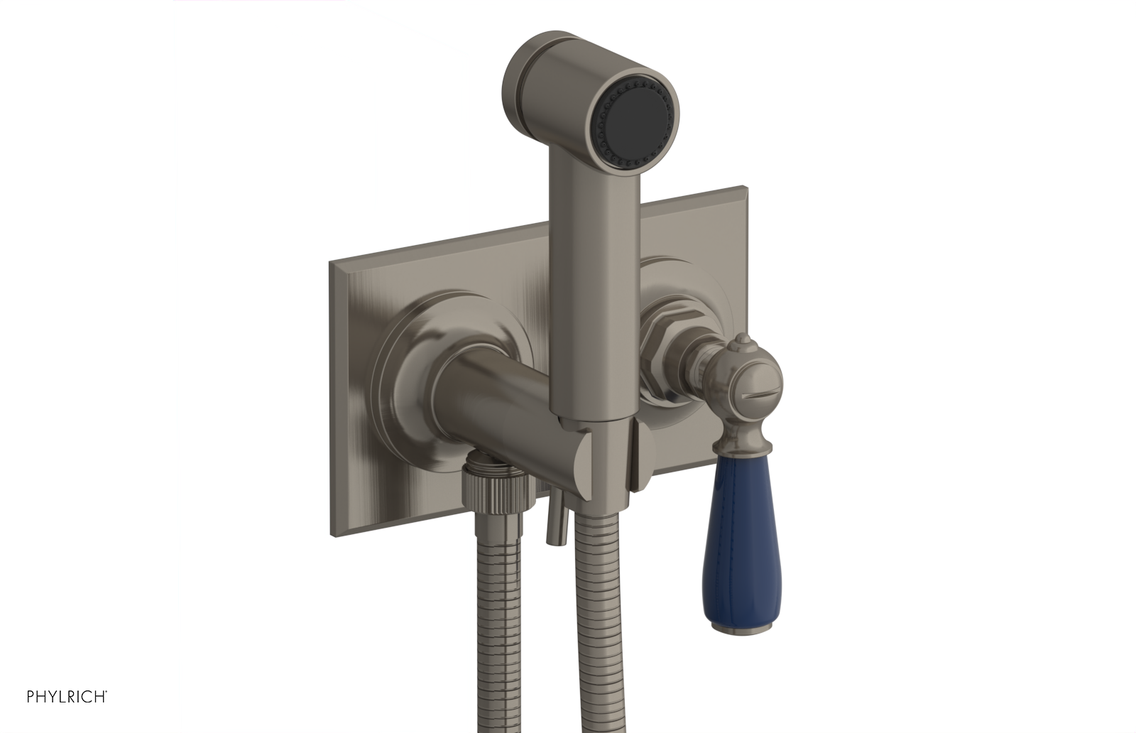 JAMESTOWN - Wall Mounted Bidet - Lever Handle with "Navy Blue" Accents 165-65