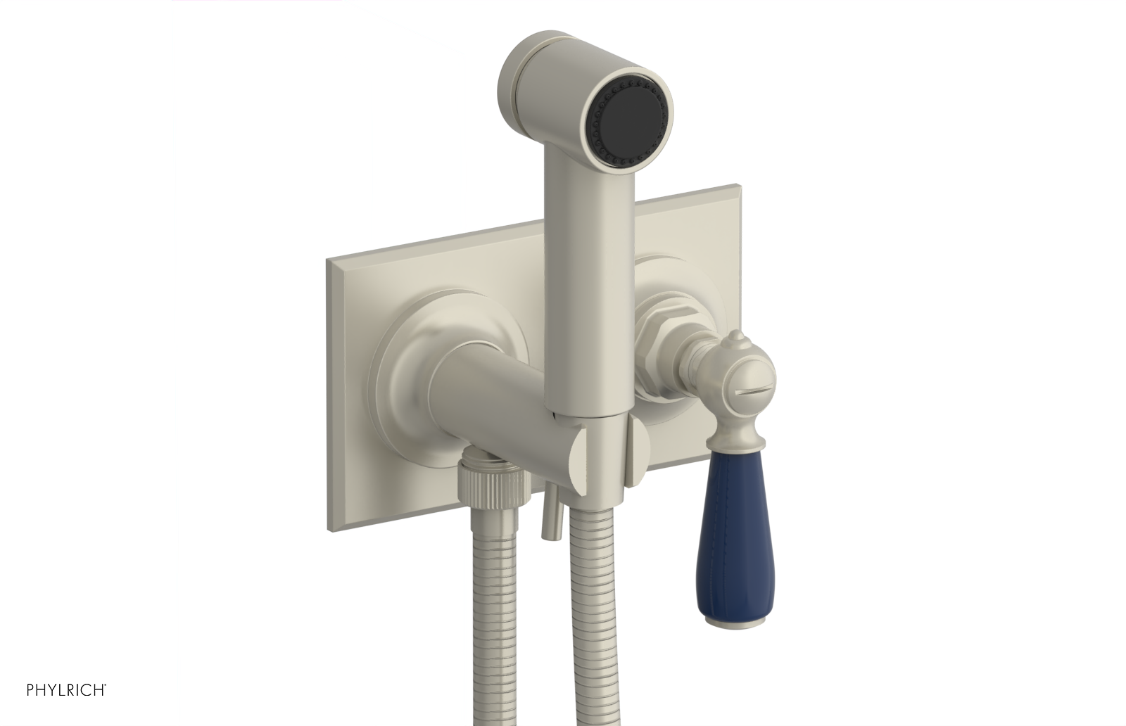 JAMESTOWN - Wall Mounted Bidet - Lever Handle with "Navy Blue" Accents 165-65