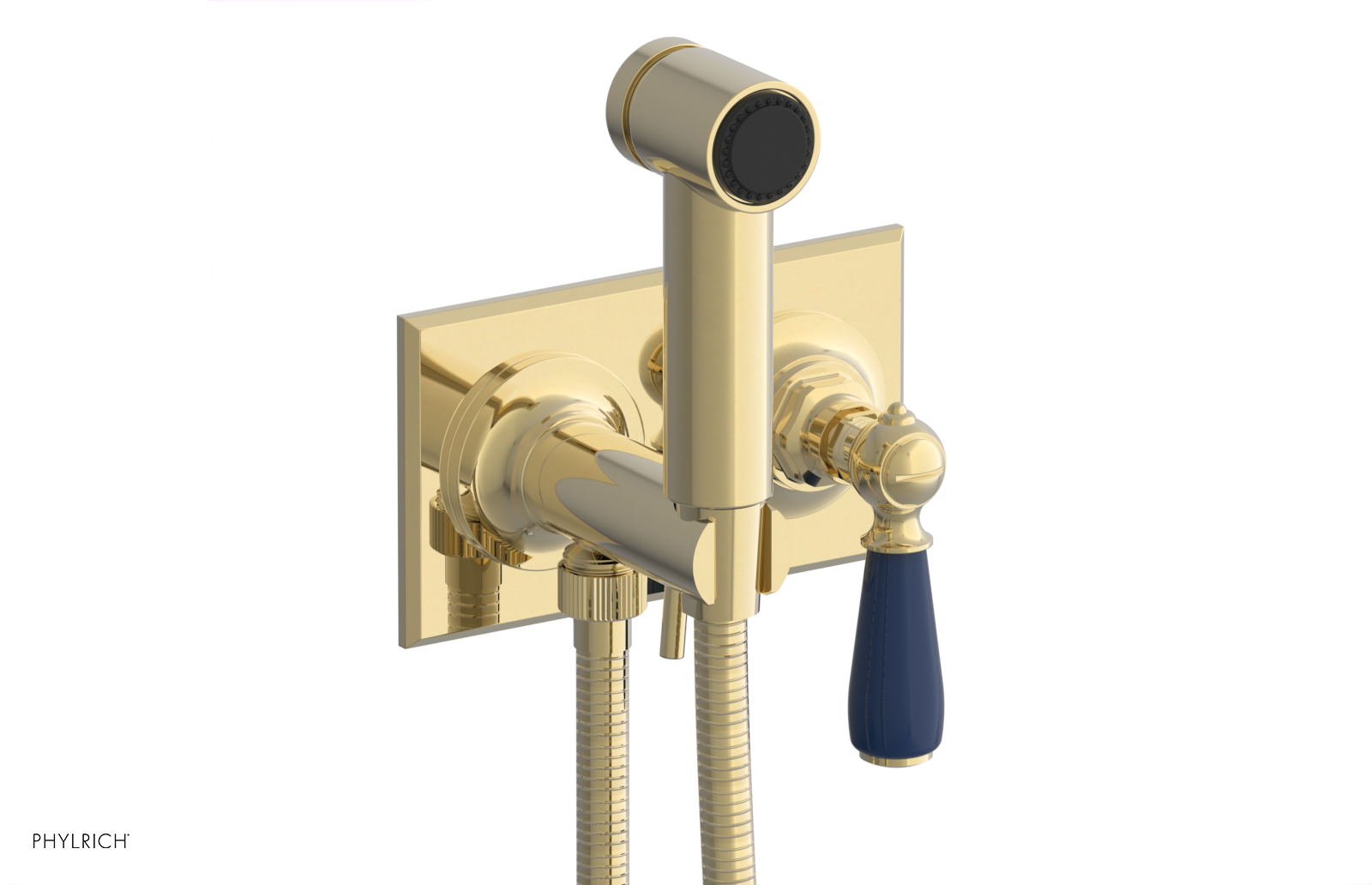 JAMESTOWN - Wall Mounted Bidet - Lever Handle with "Navy Blue" Accents 165-65