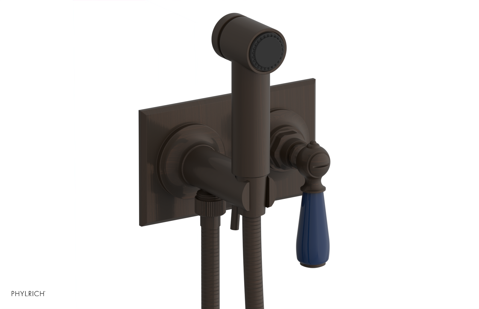 JAMESTOWN - Wall Mounted Bidet - Lever Handle with "Navy Blue" Accents 165-65