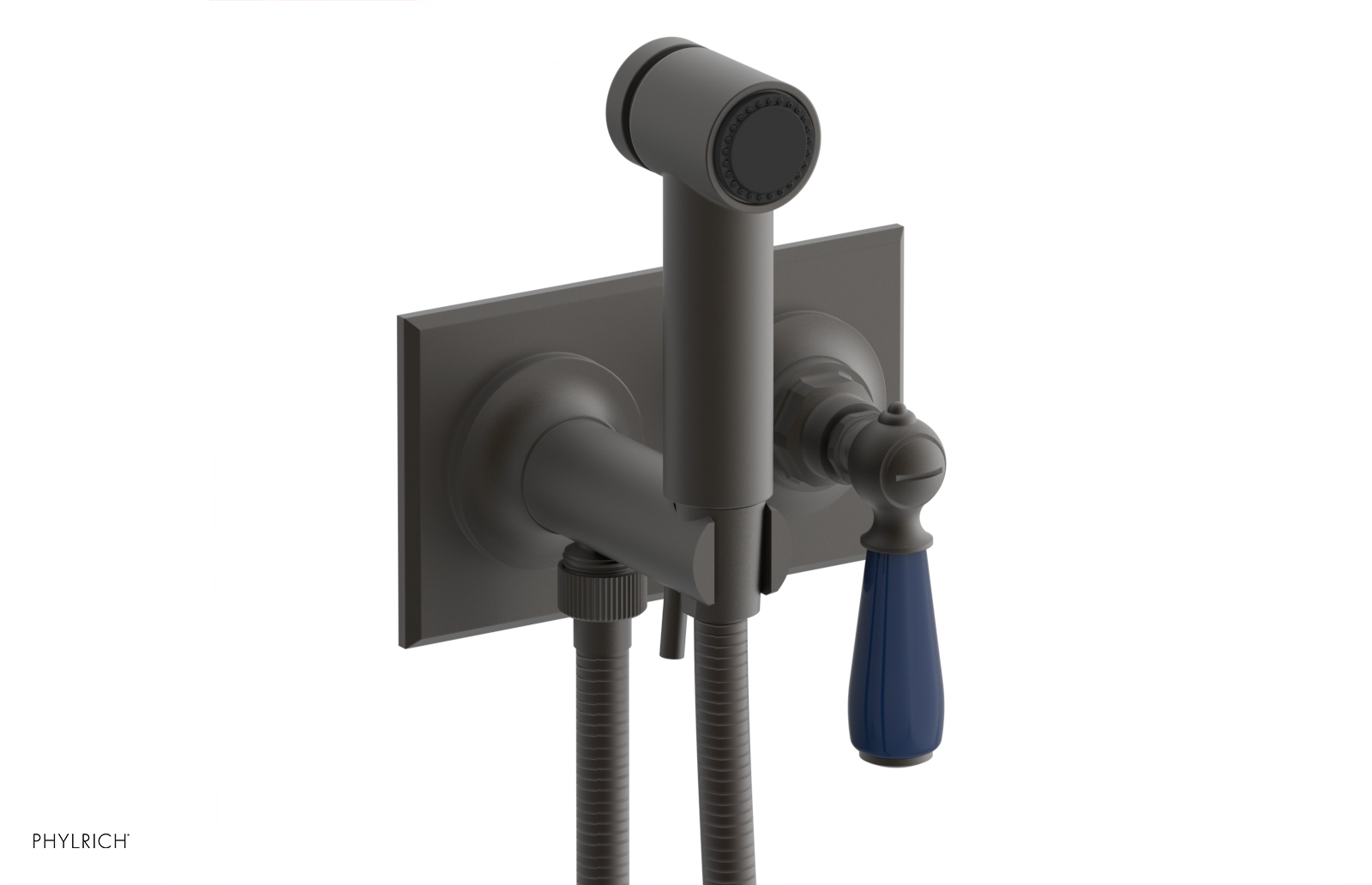 JAMESTOWN - Wall Mounted Bidet - Lever Handle with "Navy Blue" Accents 165-65