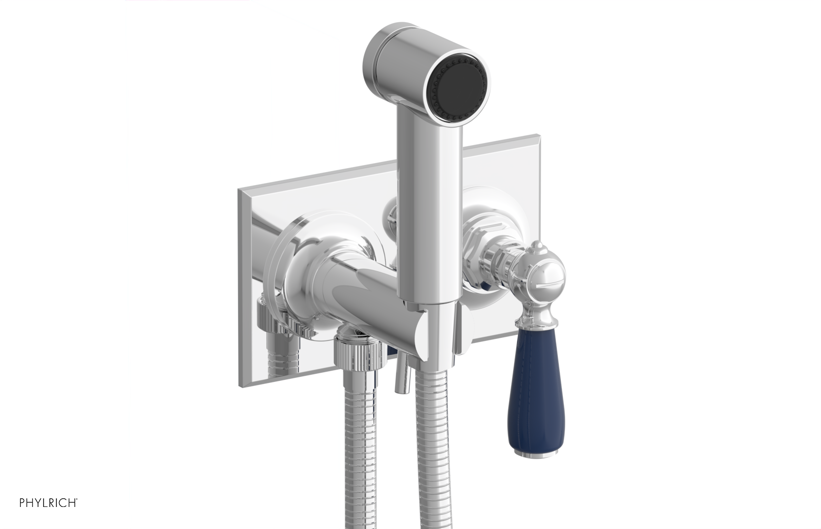 JAMESTOWN - Wall Mounted Bidet - Lever Handle with "Navy Blue" Accents 165-65