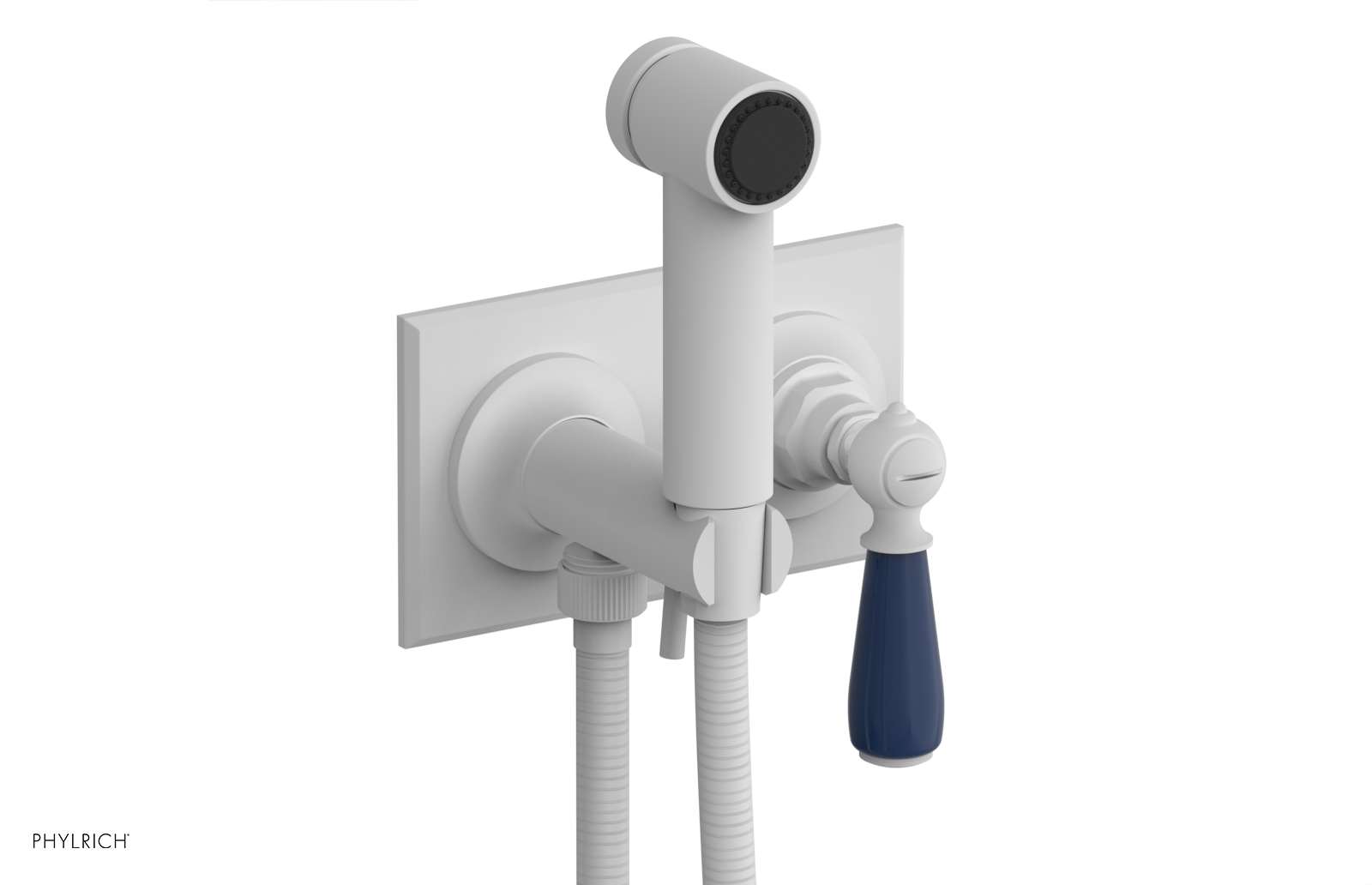 JAMESTOWN - Wall Mounted Bidet - Lever Handle with "Navy Blue" Accents 165-65