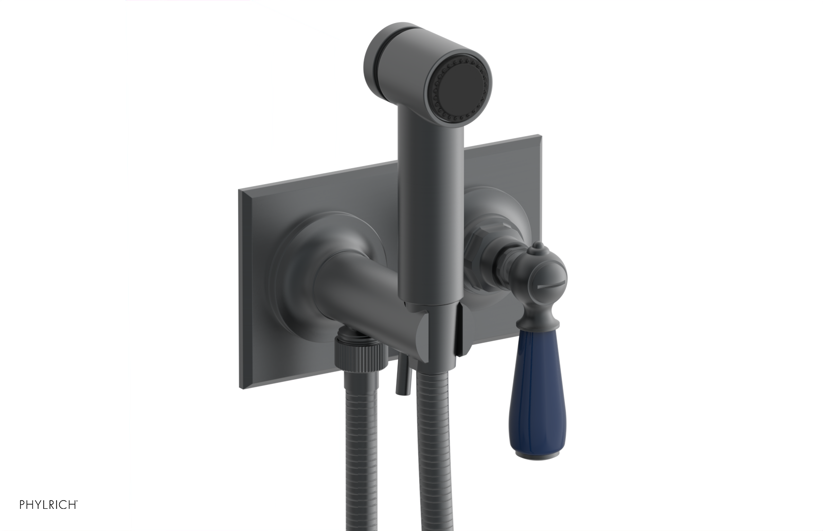 JAMESTOWN - Wall Mounted Bidet - Lever Handle with "Navy Blue" Accents 165-65