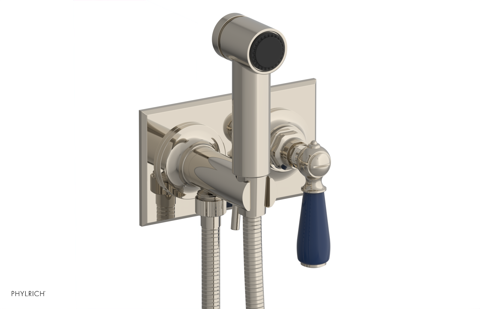 JAMESTOWN - Wall Mounted Bidet - Lever Handle with "Navy Blue" Accents 165-65