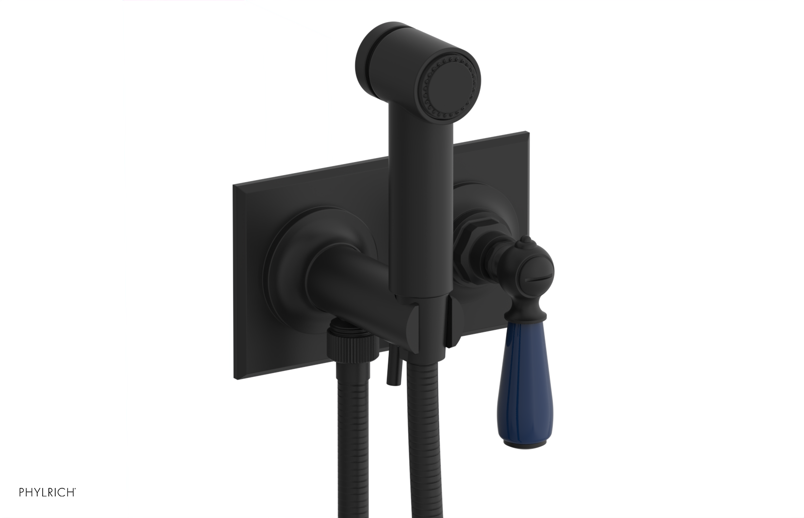 JAMESTOWN - Wall Mounted Bidet - Lever Handle with "Navy Blue" Accents 165-65