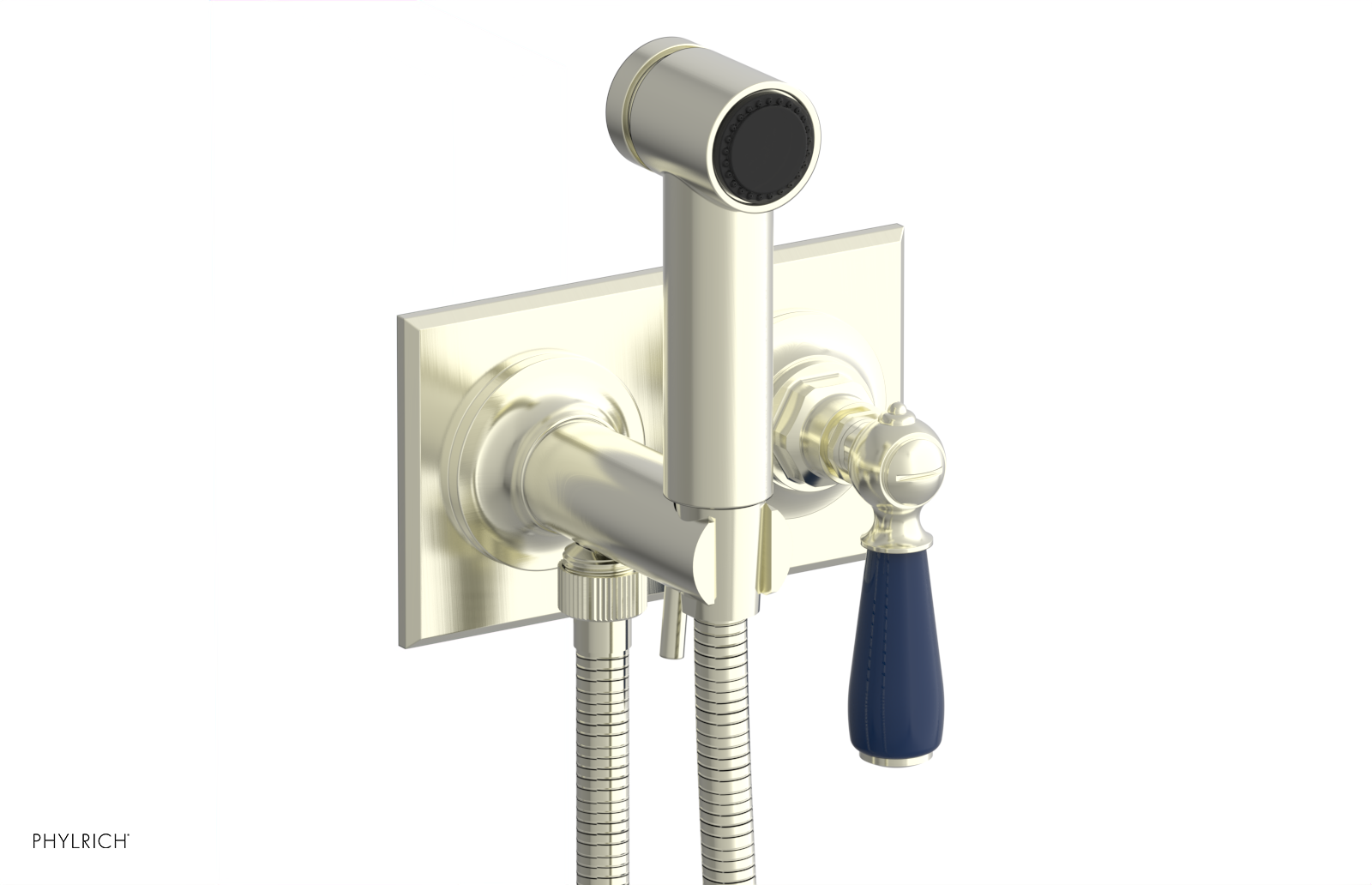 JAMESTOWN - Wall Mounted Bidet - Lever Handle with "Navy Blue" Accents 165-65