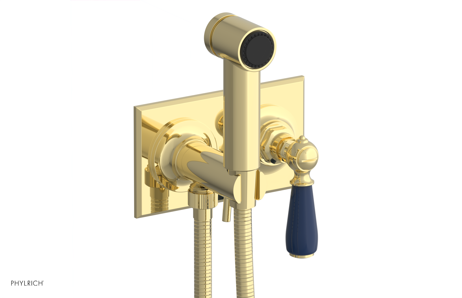 JAMESTOWN - Wall Mounted Bidet - Lever Handle with "Navy Blue" Accents 165-65