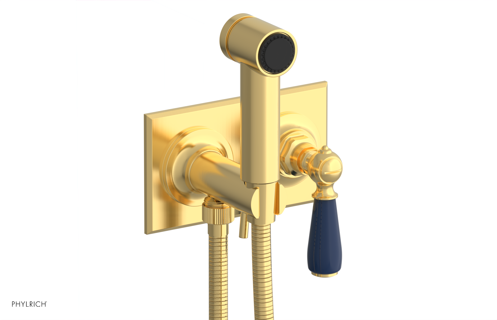 JAMESTOWN - Wall Mounted Bidet - Lever Handle with "Navy Blue" Accents 165-65