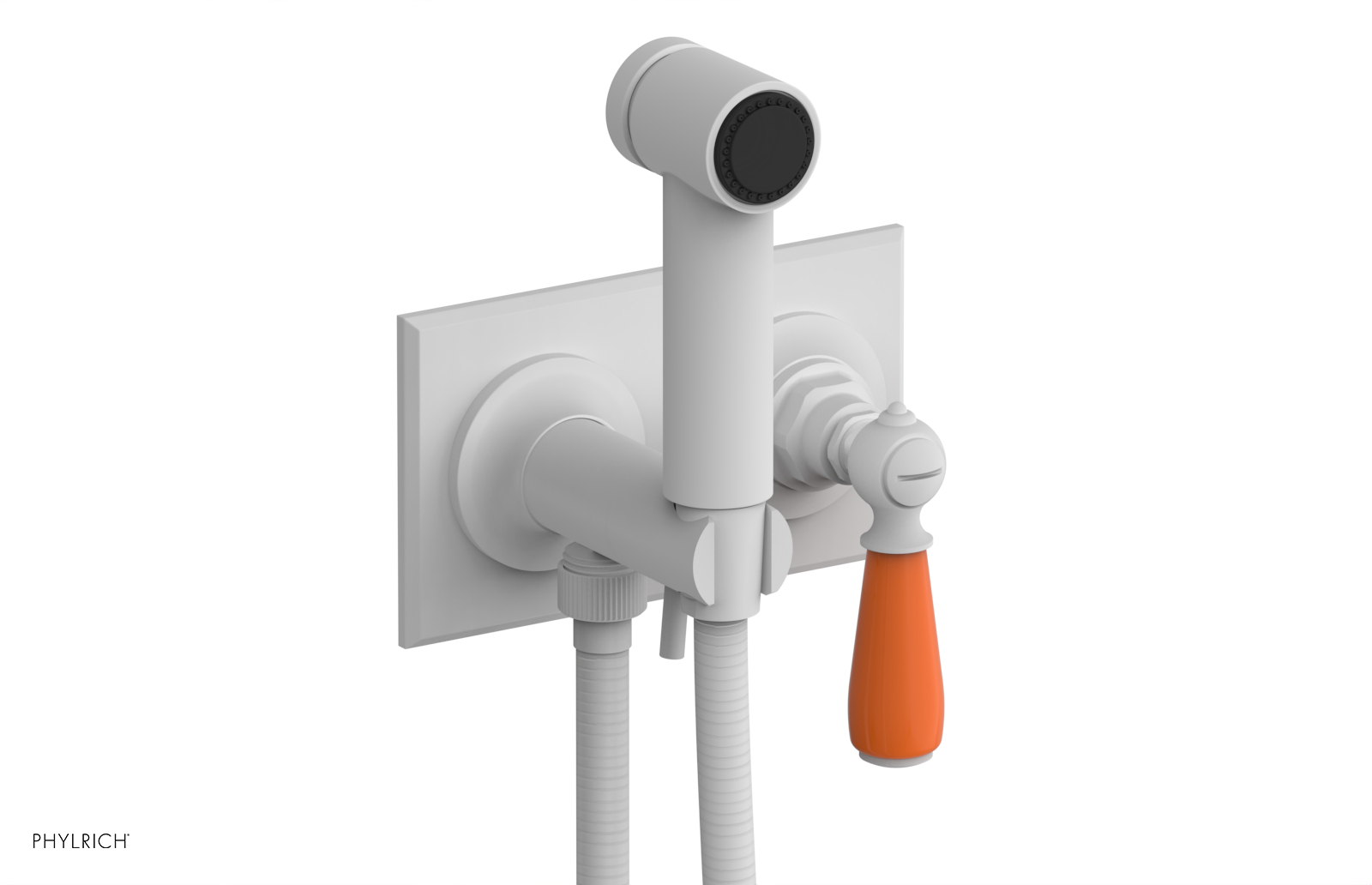 JAMESTOWN - Wall Mounted Bidet - Lever Handle with "Orange" Accents 165-65