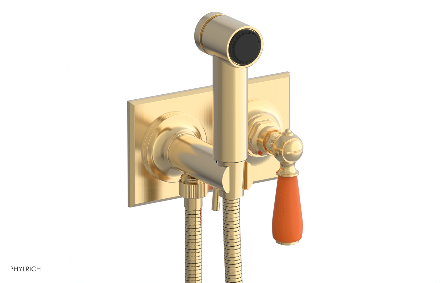 JAMESTOWN - Wall Mounted Bidet - Lever Handle with "Orange" Accents 165-65