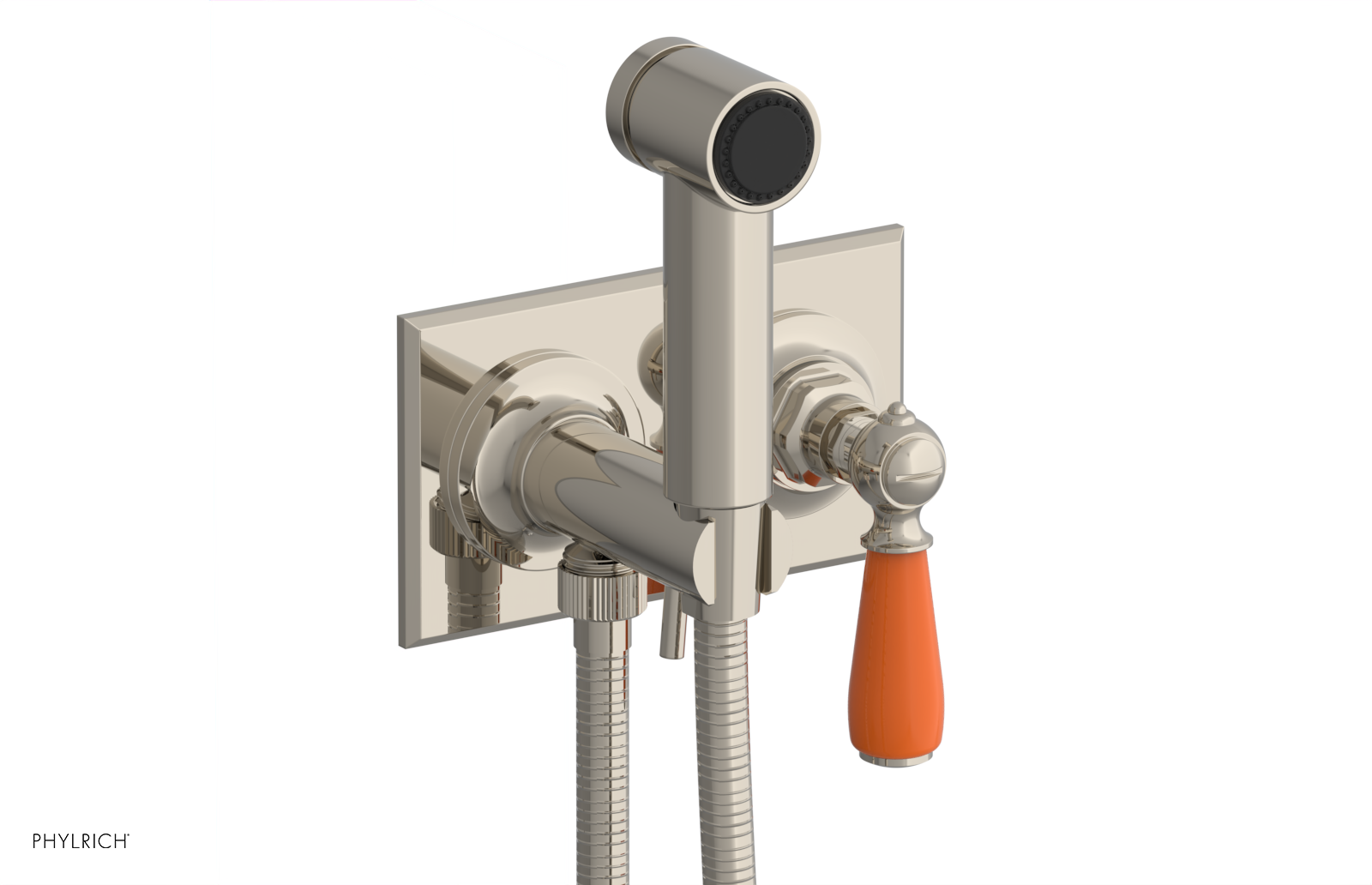 JAMESTOWN - Wall Mounted Bidet - Lever Handle with "Orange" Accents 165-65