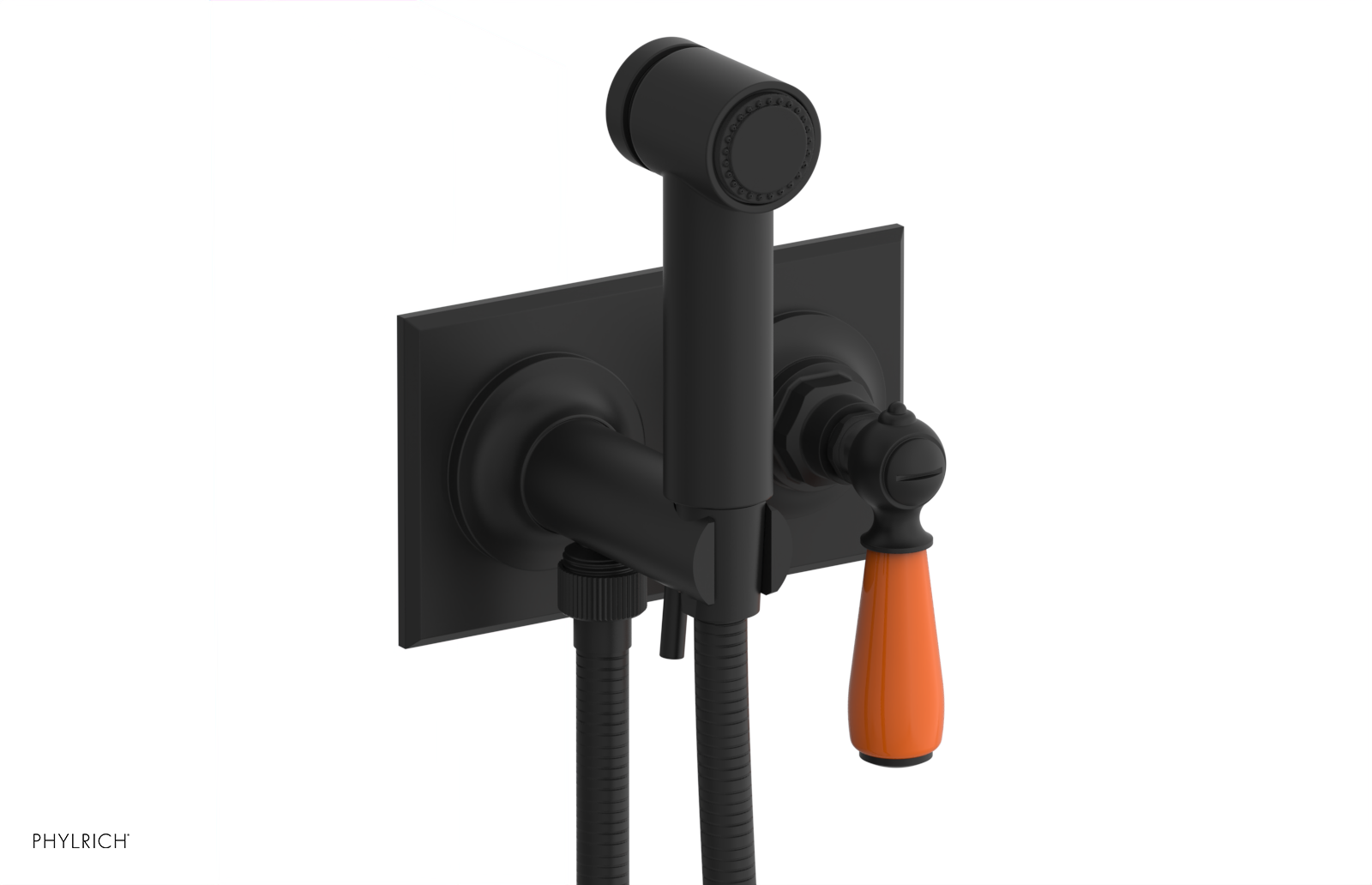 JAMESTOWN - Wall Mounted Bidet - Lever Handle with "Orange" Accents 165-65