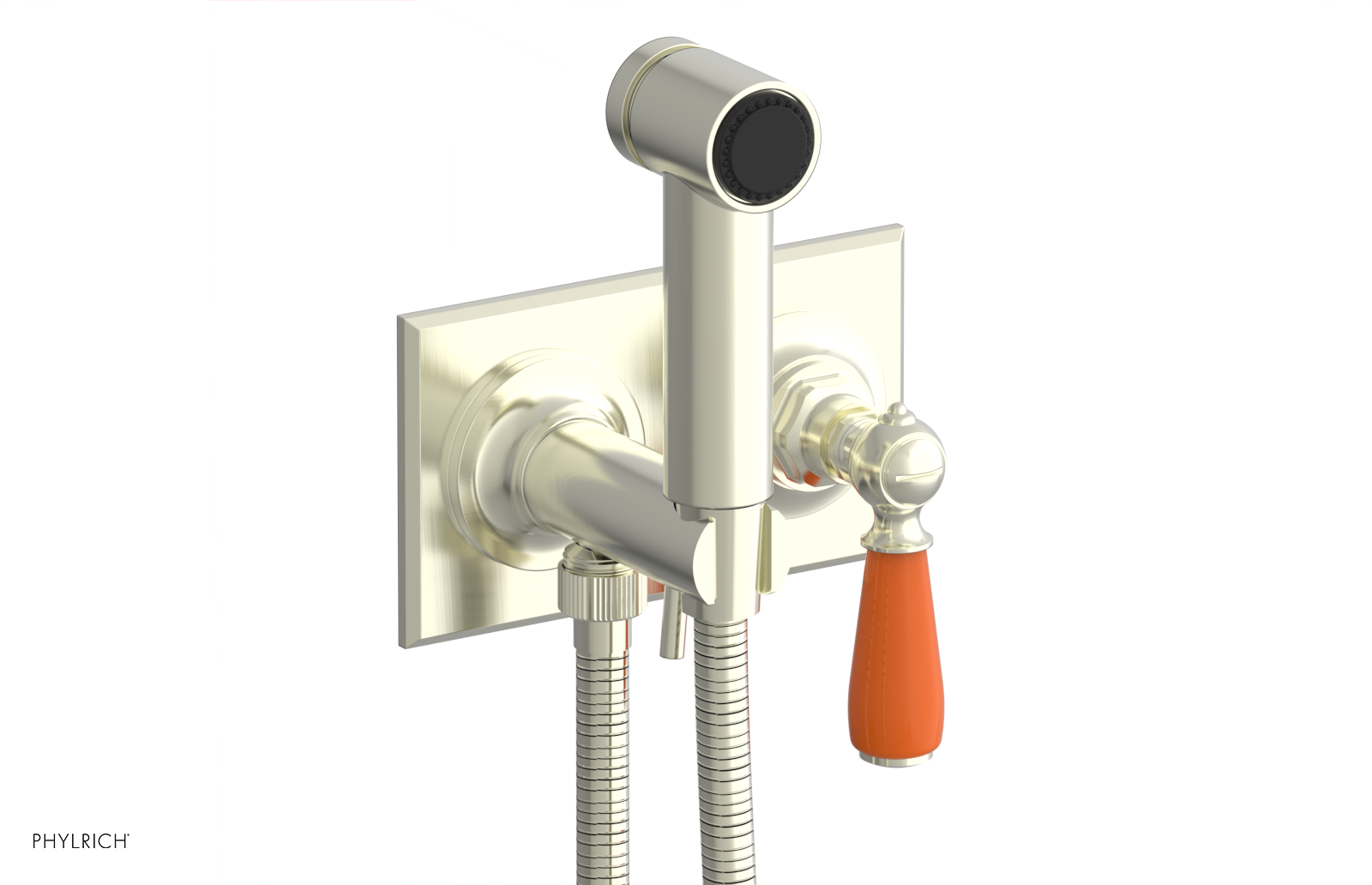 JAMESTOWN - Wall Mounted Bidet - Lever Handle with "Orange" Accents 165-65