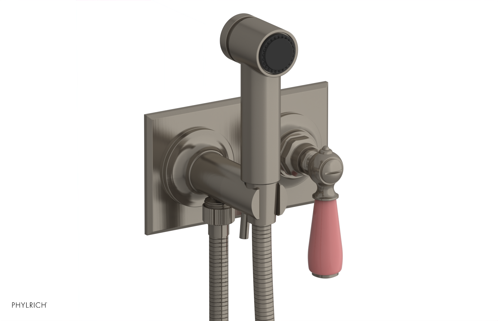 JAMESTOWN - Wall Mounted Bidet - Lever Handle with "Pink" Accents 165-65