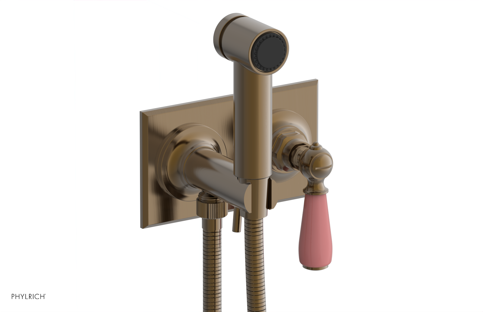 JAMESTOWN - Wall Mounted Bidet - Lever Handle with "Pink" Accents 165-65