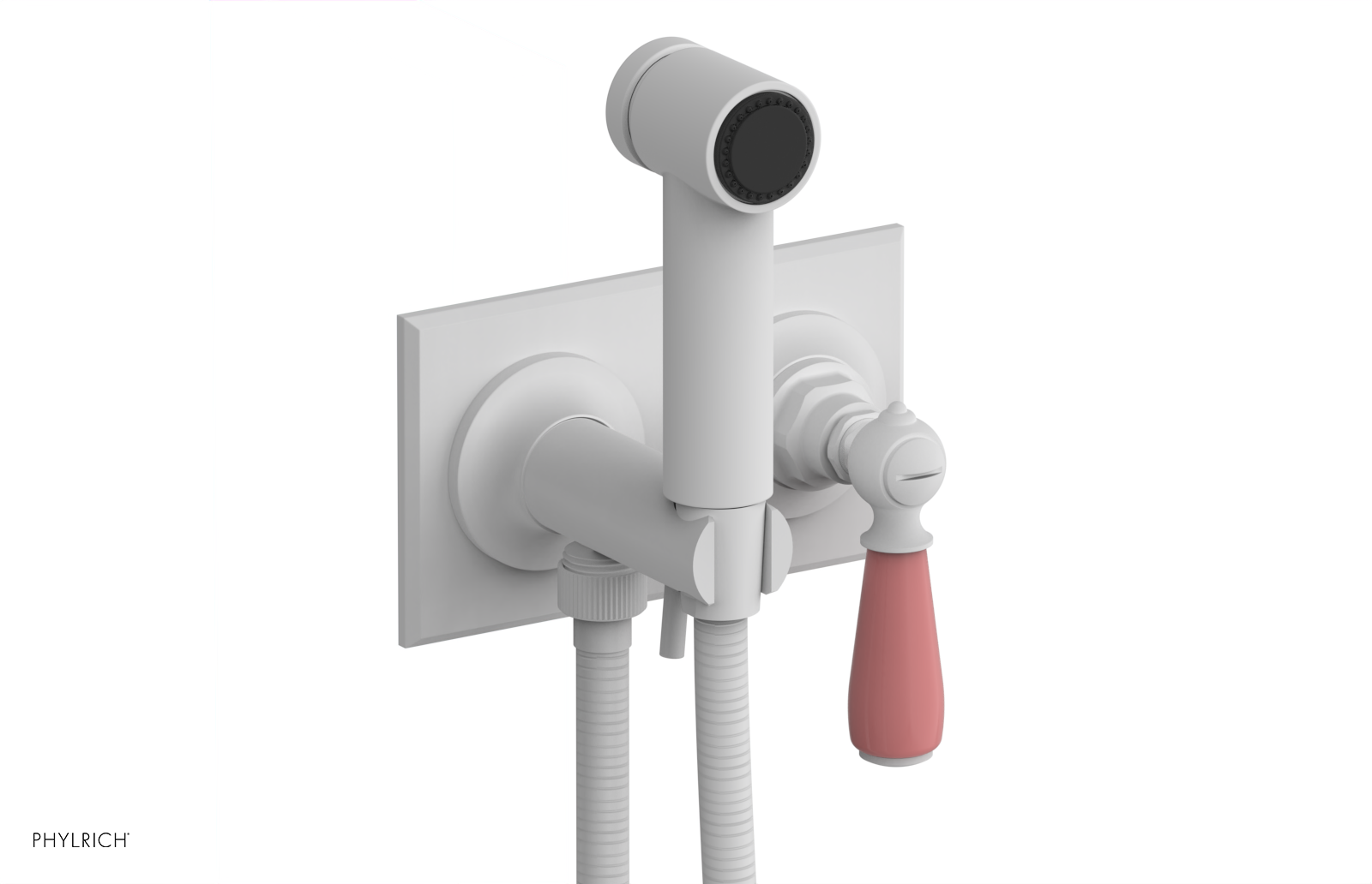 JAMESTOWN - Wall Mounted Bidet - Lever Handle with "Pink" Accents 165-65