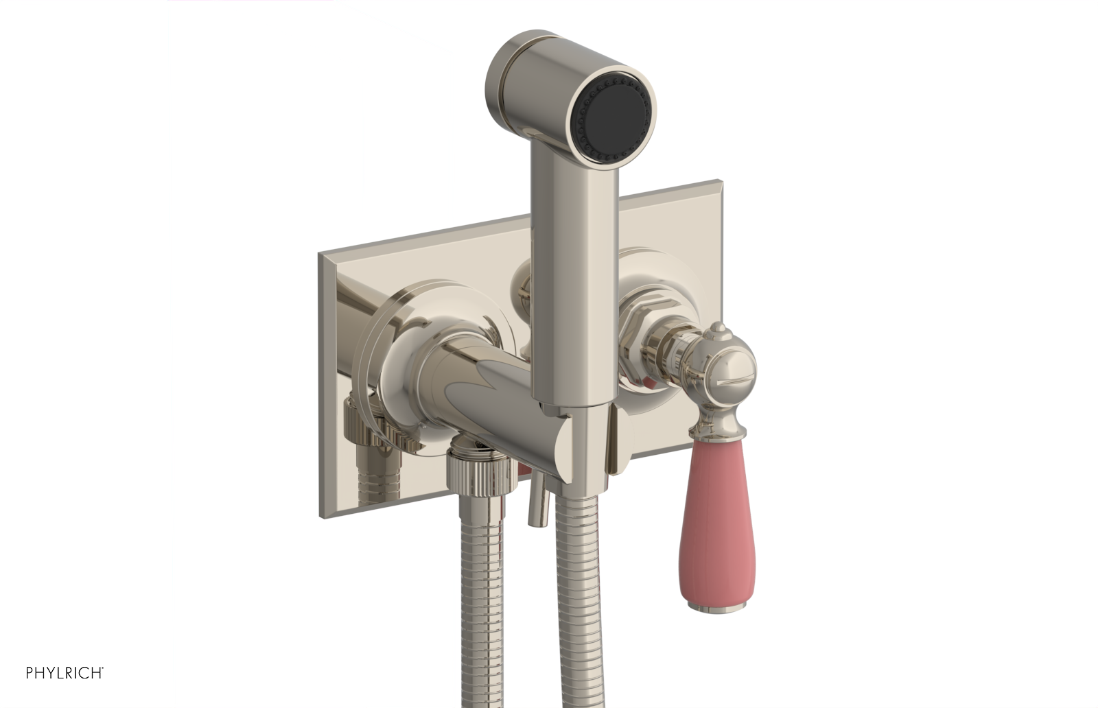 JAMESTOWN - Wall Mounted Bidet - Lever Handle with "Pink" Accents 165-65