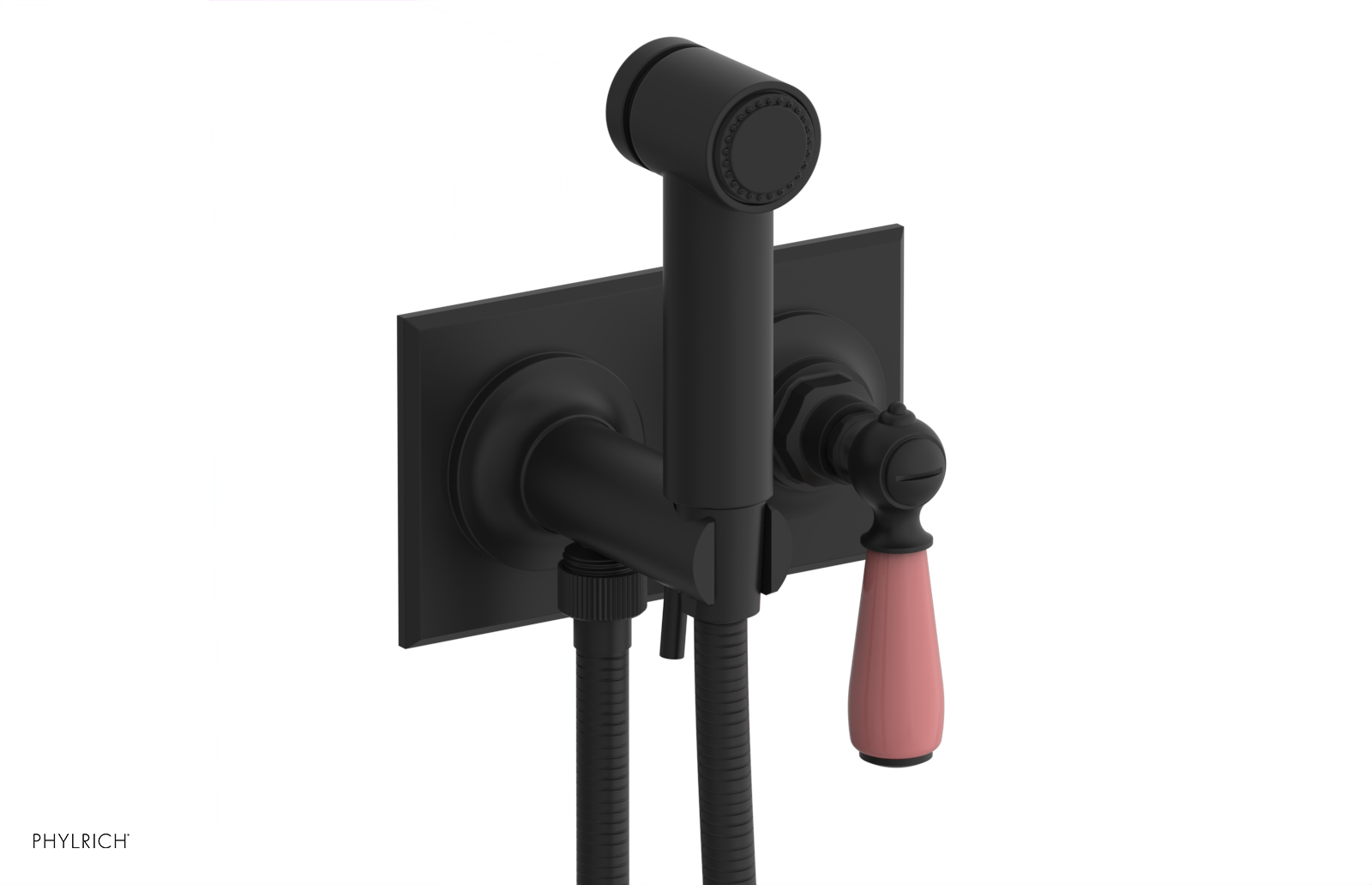 JAMESTOWN - Wall Mounted Bidet - Lever Handle with "Pink" Accents 165-65