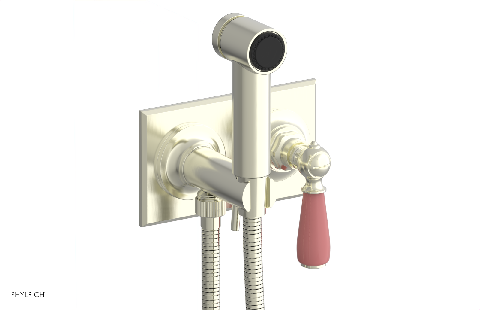 JAMESTOWN - Wall Mounted Bidet - Lever Handle with "Pink" Accents 165-65