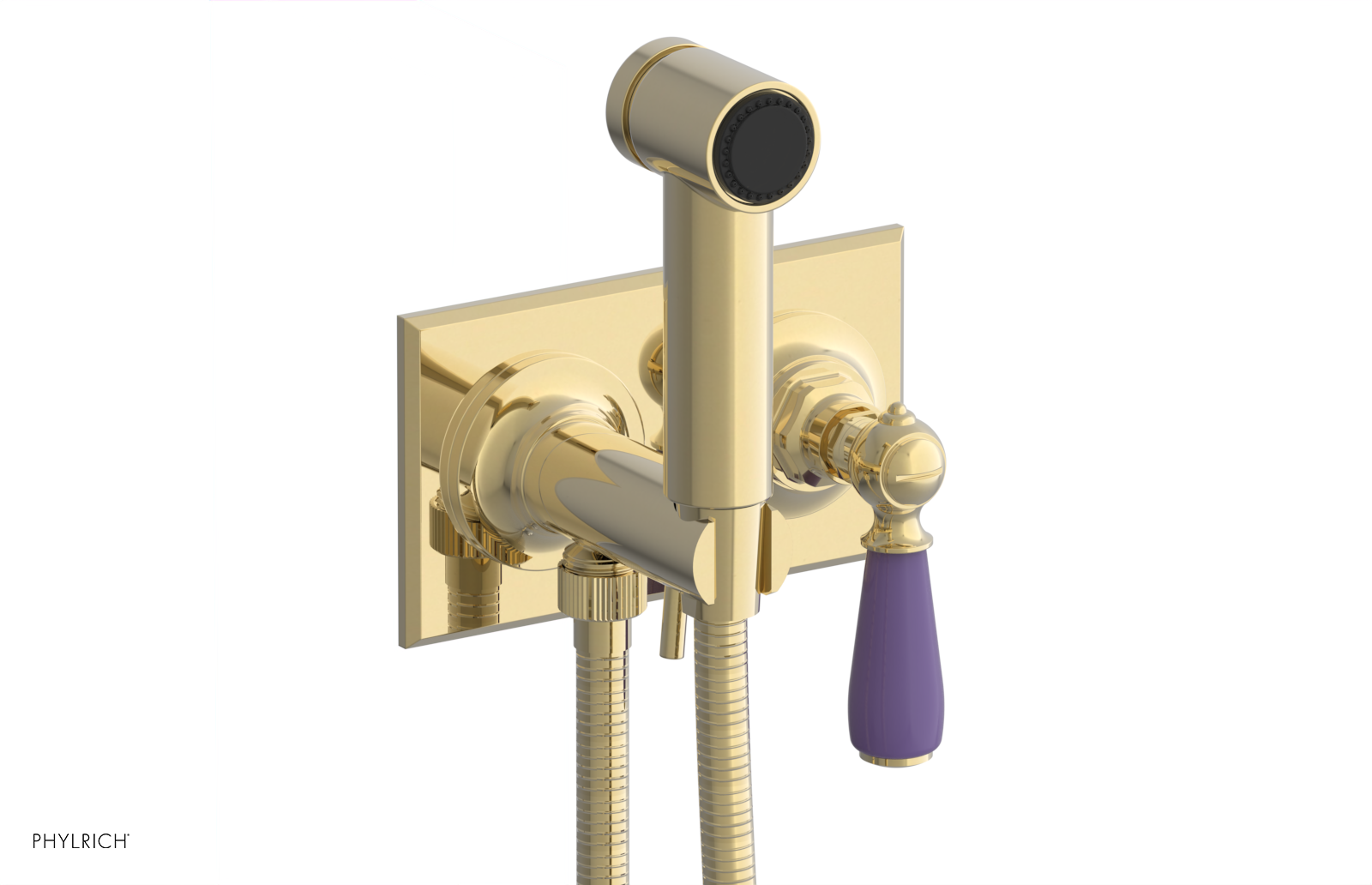 JAMESTOWN - Wall Mounted Bidet - Lever Handle with "Purple" Accents 165-65