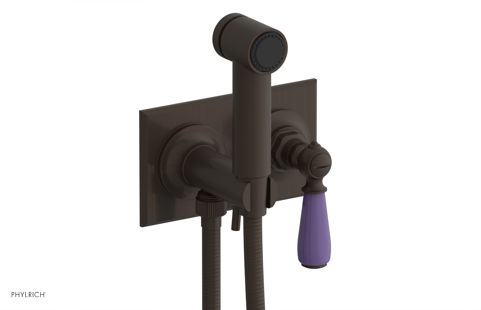 JAMESTOWN - Wall Mounted Bidet - Lever Handle with "Purple" Accents 165-65