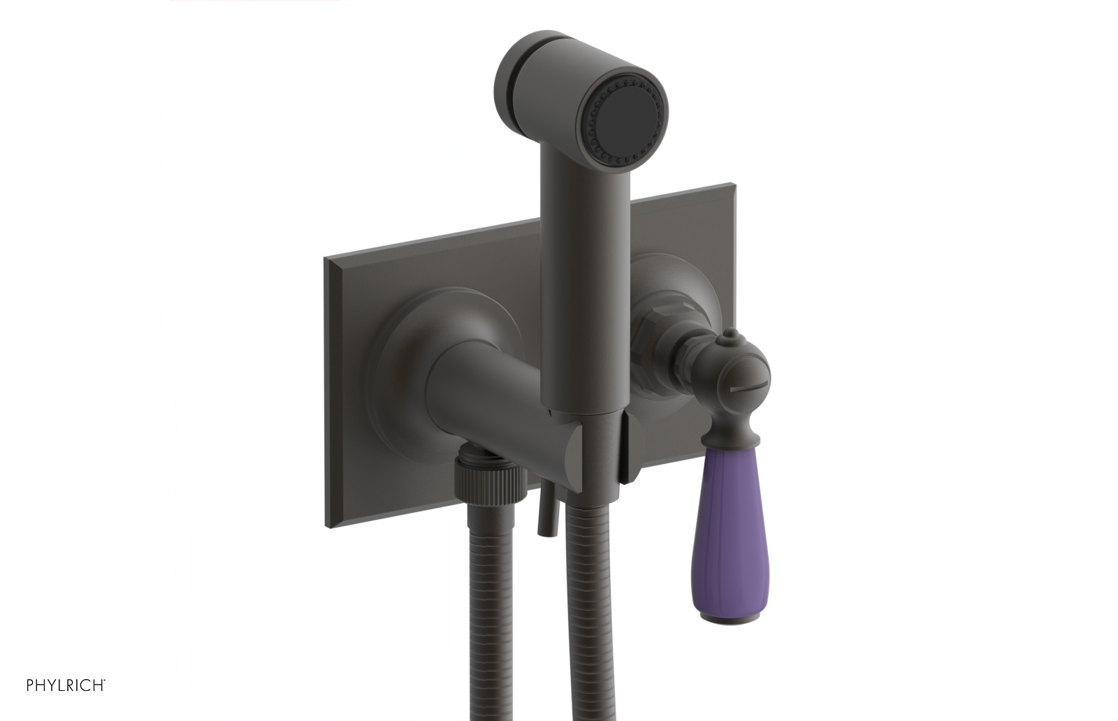 JAMESTOWN - Wall Mounted Bidet - Lever Handle with "Purple" Accents 165-65