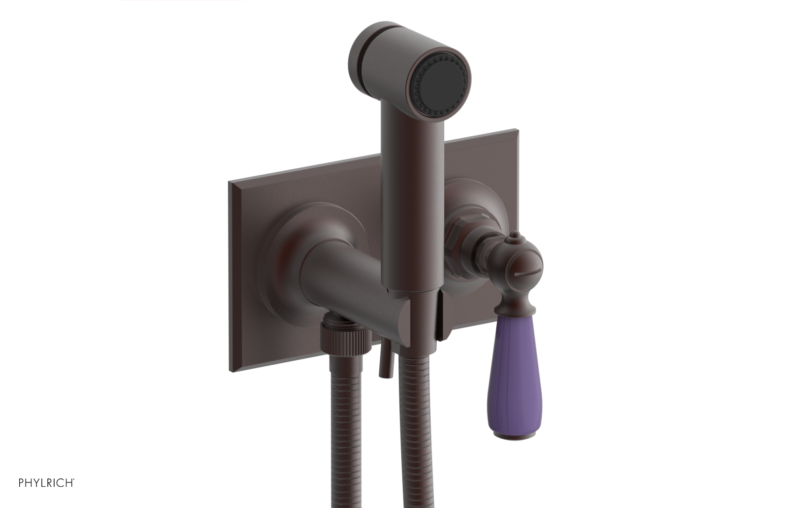 JAMESTOWN - Wall Mounted Bidet - Lever Handle with "Purple" Accents 165-65