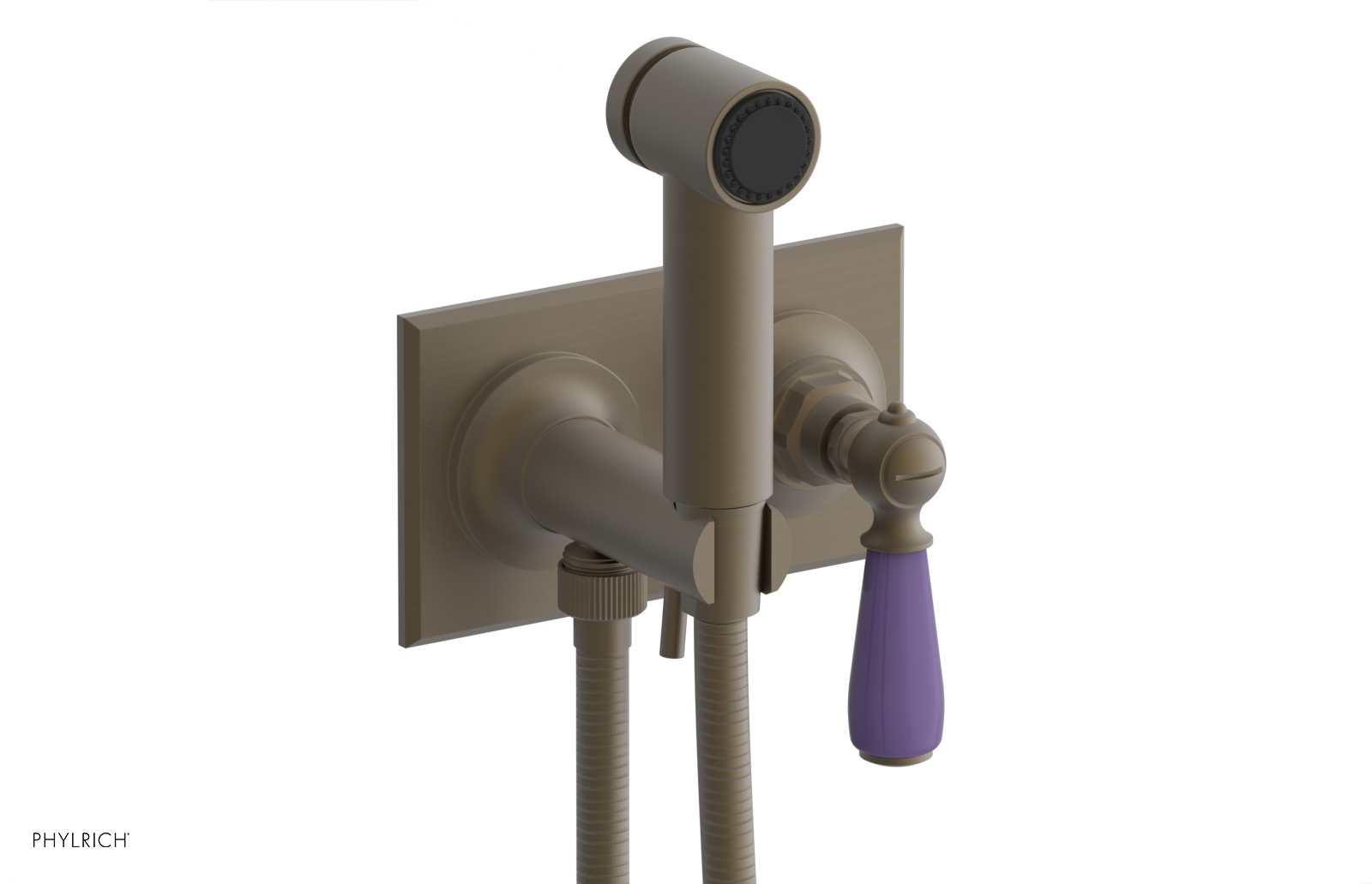 JAMESTOWN - Wall Mounted Bidet - Lever Handle with "Purple" Accents 165-65