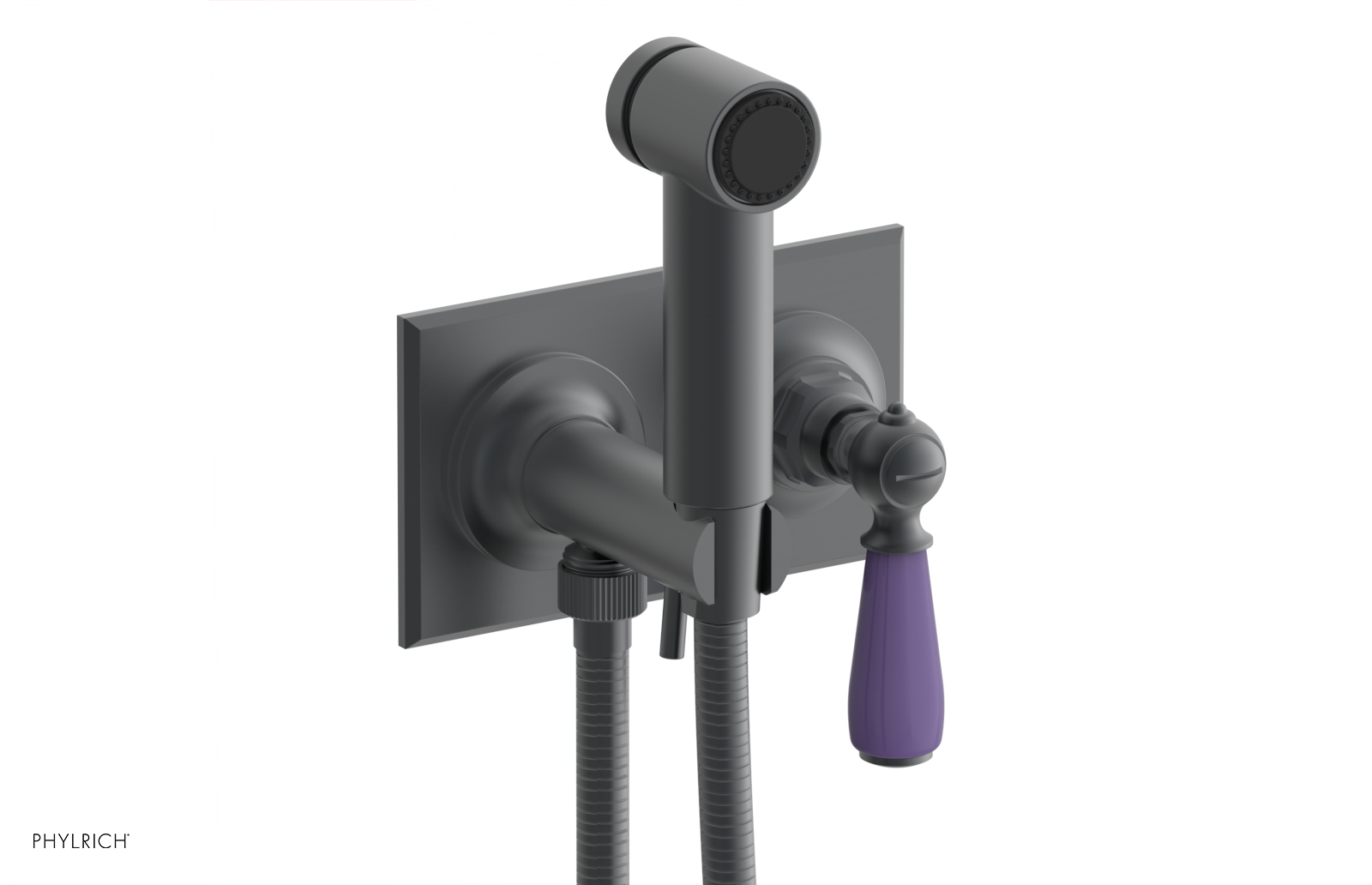 JAMESTOWN - Wall Mounted Bidet - Lever Handle with "Purple" Accents 165-65