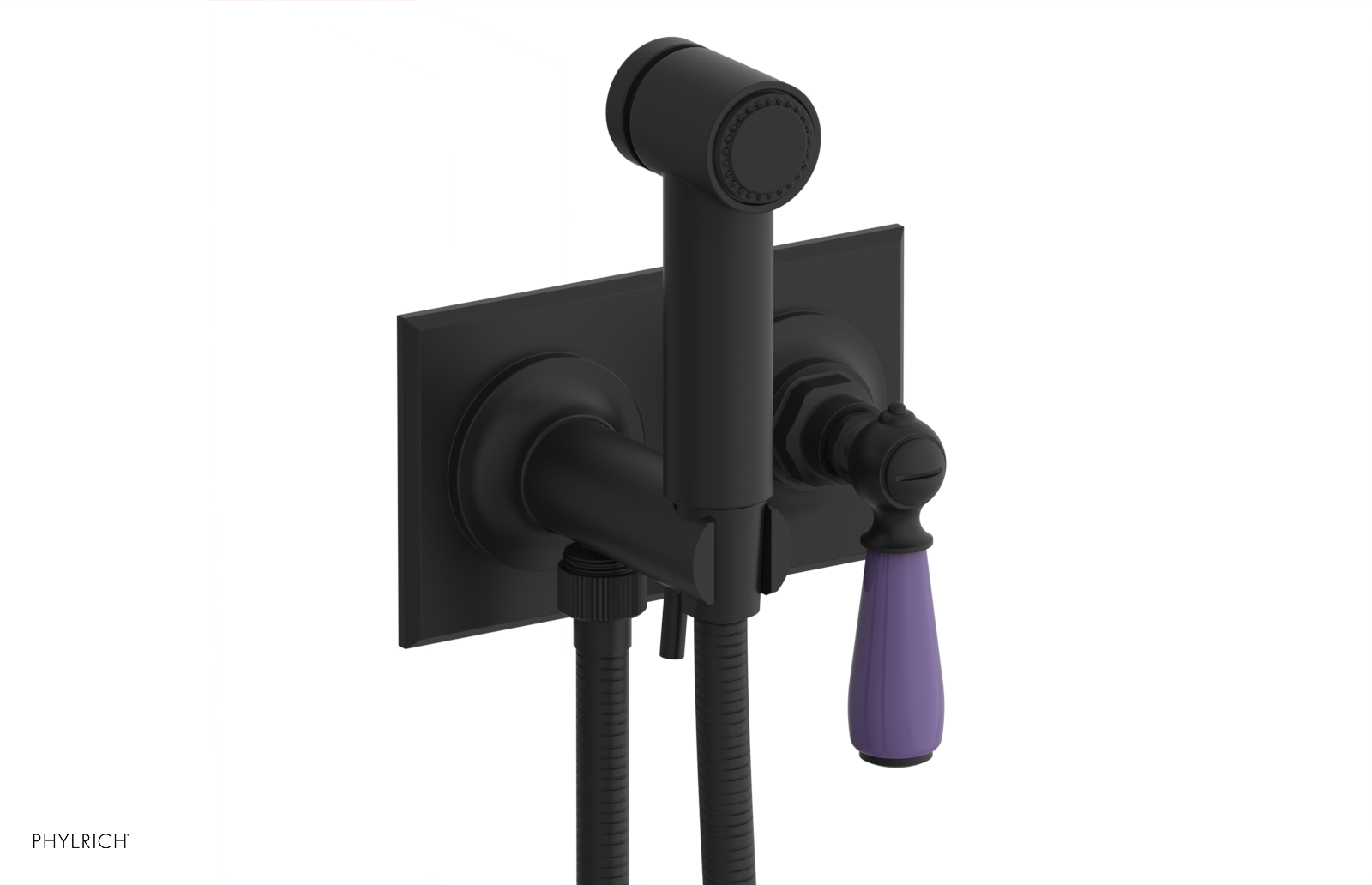 JAMESTOWN - Wall Mounted Bidet - Lever Handle with "Purple" Accents 165-65