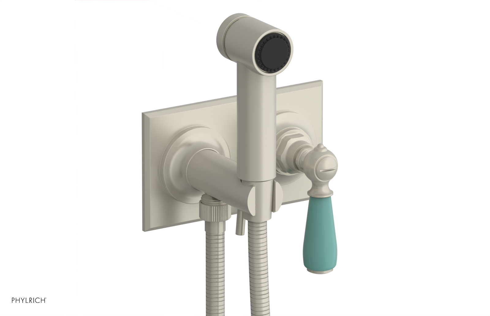 JAMESTOWN - Wall Mounted Bidet - Lever Handle with "Turqoise" Accents 165-65