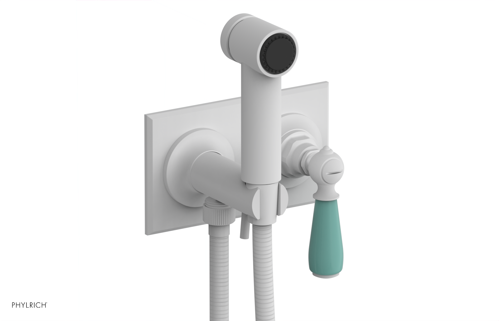 JAMESTOWN - Wall Mounted Bidet - Lever Handle with "Turqoise" Accents 165-65