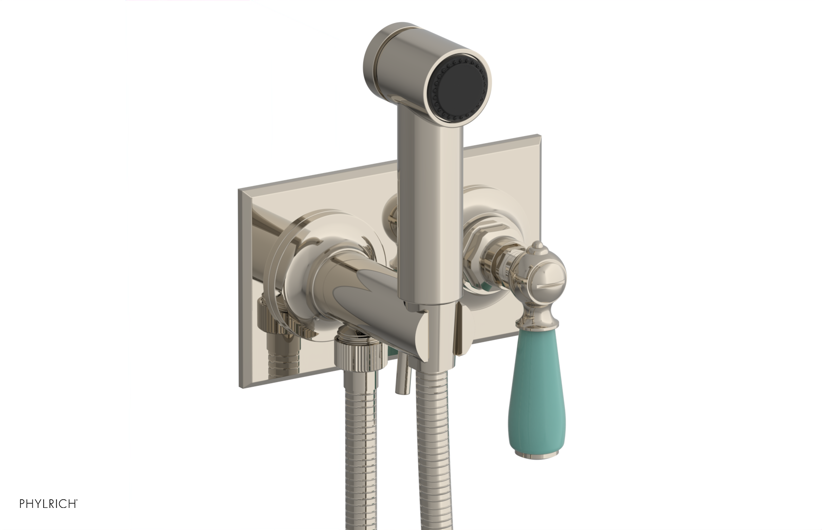 JAMESTOWN - Wall Mounted Bidet - Lever Handle with "Turqoise" Accents 165-65