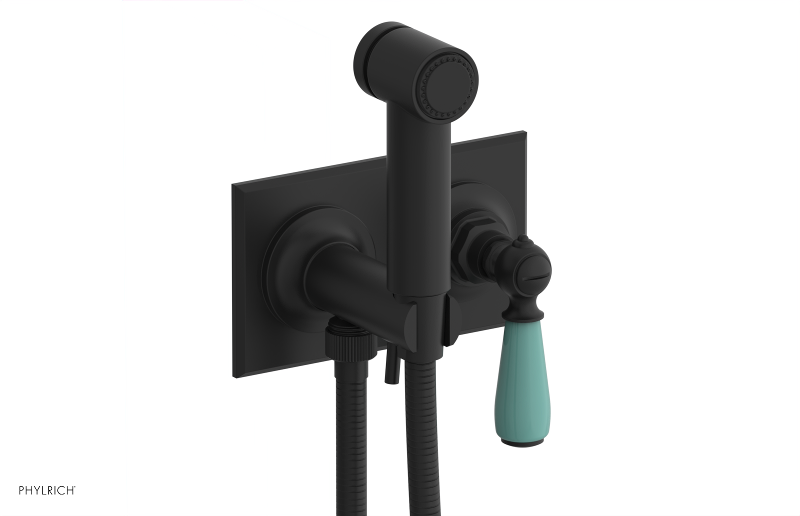 JAMESTOWN - Wall Mounted Bidet - Lever Handle with "Turqoise" Accents 165-65