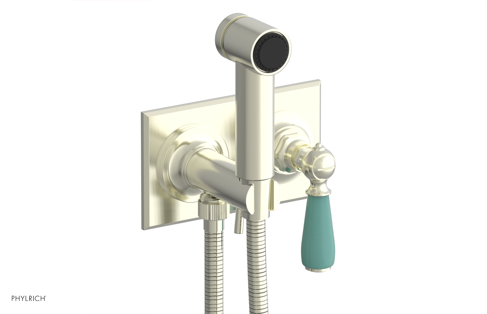 JAMESTOWN - Wall Mounted Bidet - Lever Handle with "Turqoise" Accents 165-65