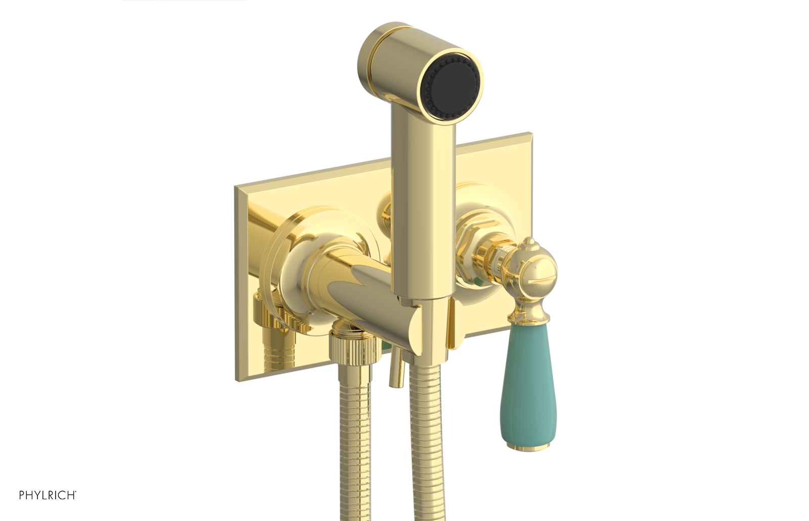 JAMESTOWN - Wall Mounted Bidet - Lever Handle with "Turqoise" Accents 165-65