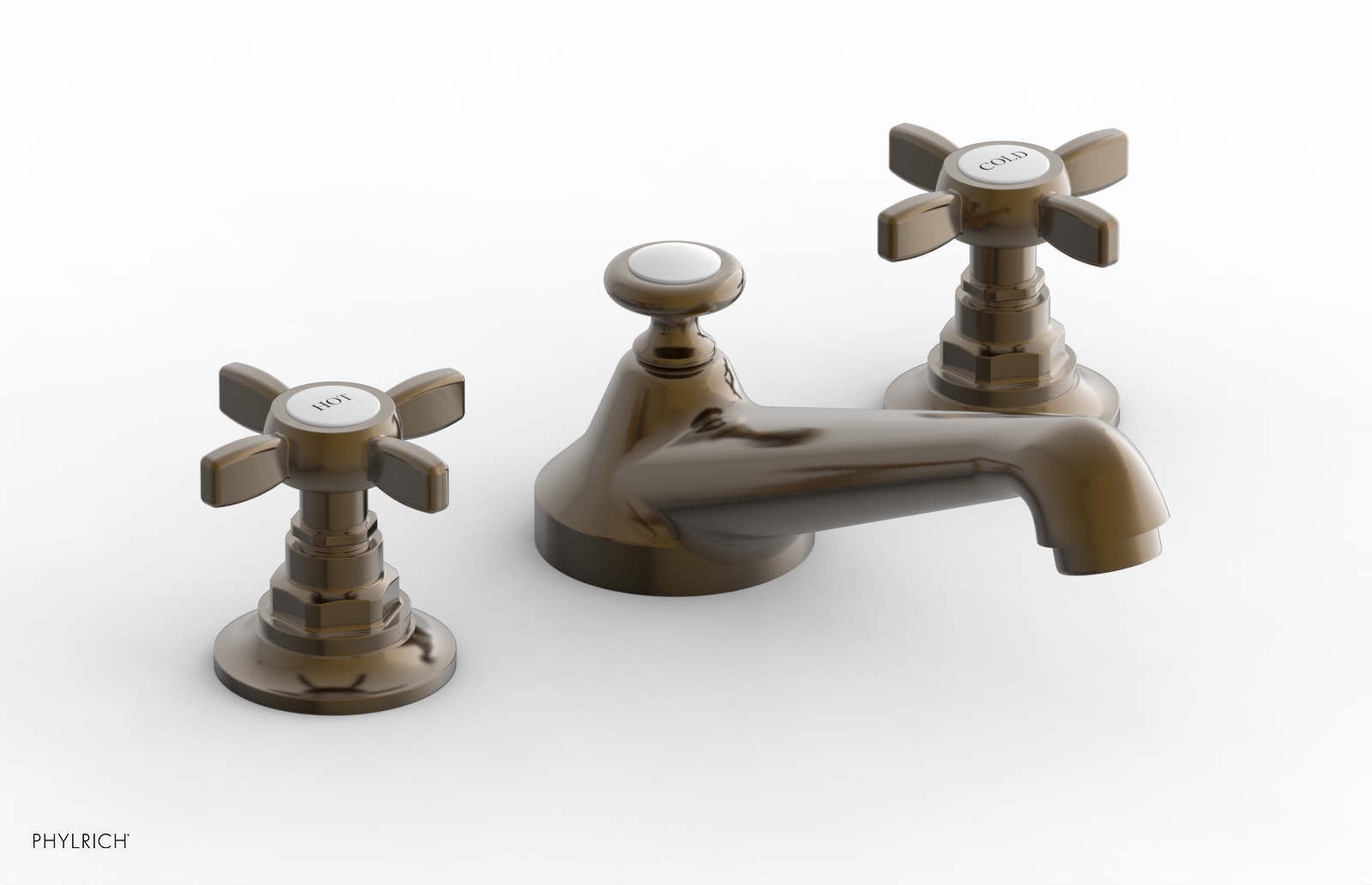 JAMESTOWN Widespread Faucet - Low Spout - Cross Handle 165-01 JAMESTOWN Widespread Faucet - Low Spout - Cross Handle 165-01