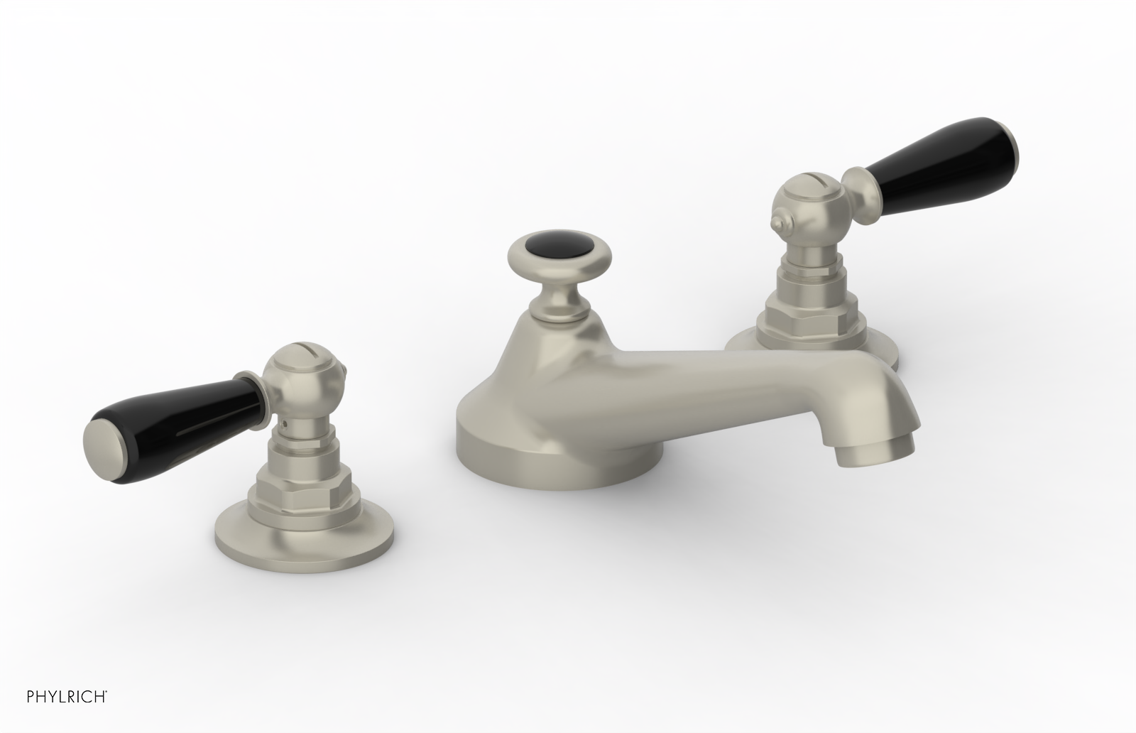 JAMESTOWN Widespread Faucet - Low Spout - Lever Handle with "Black" Accents 165-02