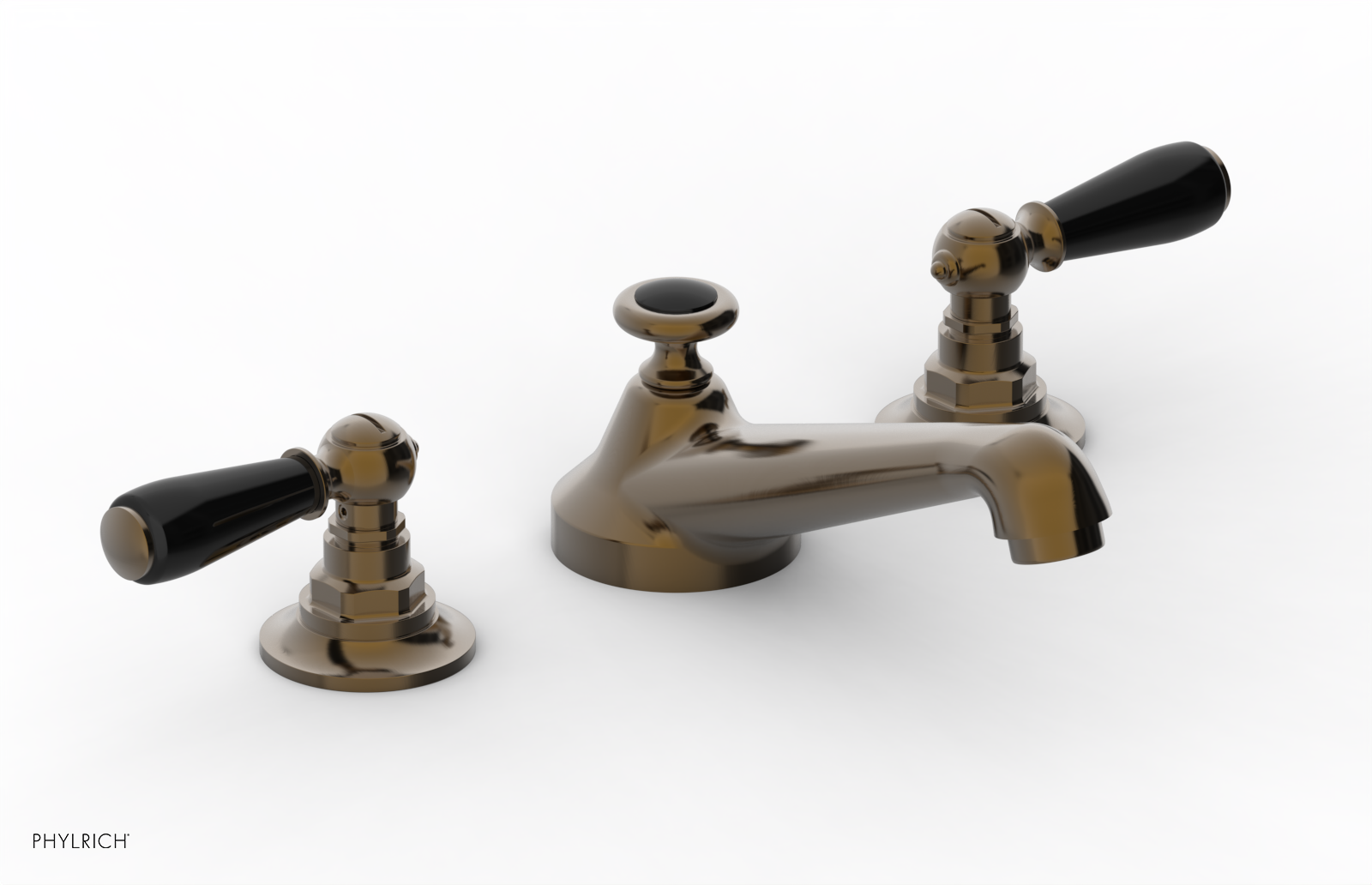 JAMESTOWN Widespread Faucet - Low Spout - Lever Handle with "Black" Accents 165-02