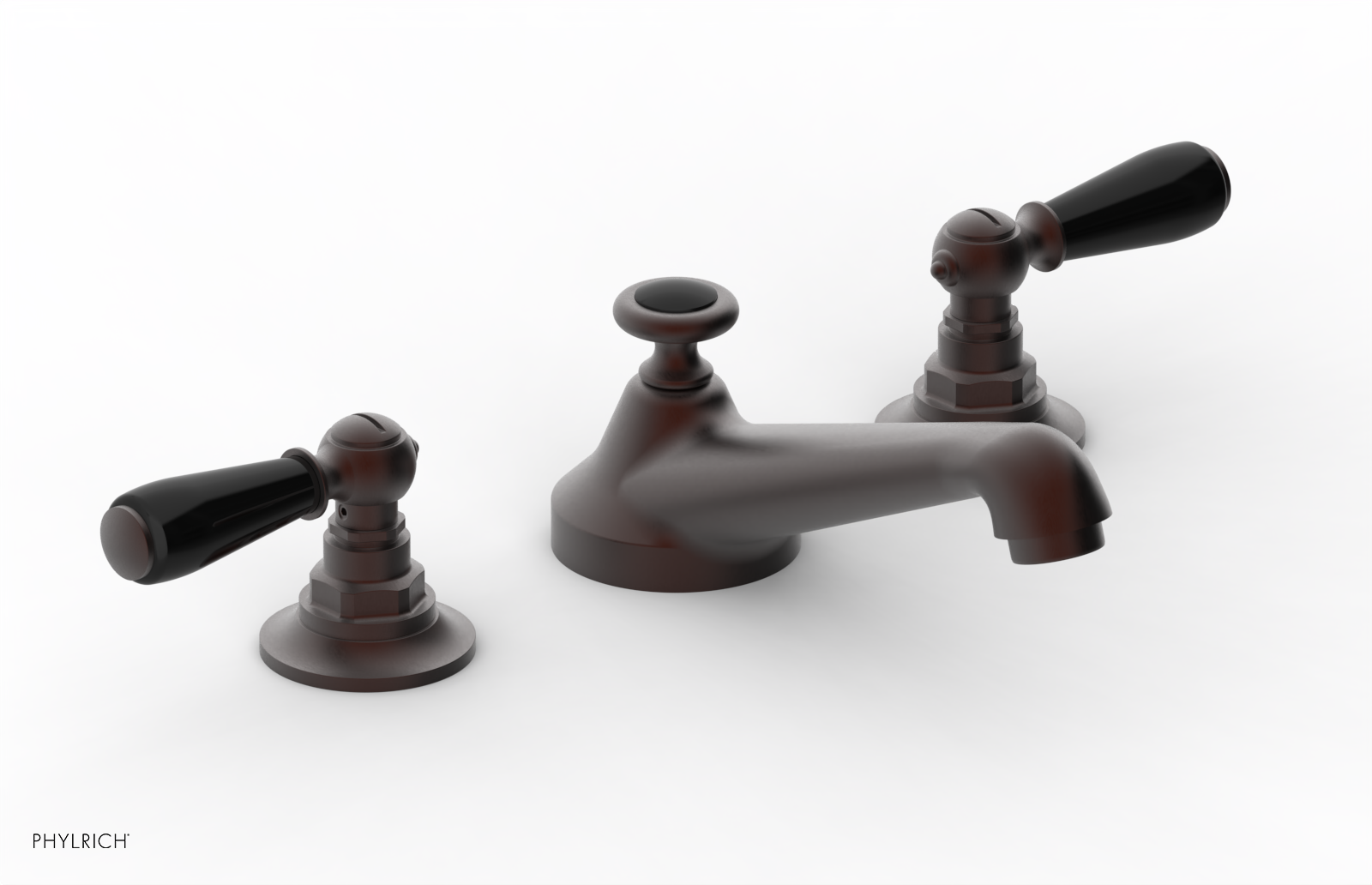 JAMESTOWN Widespread Faucet - Low Spout - Lever Handle with "Black" Accents 165-02