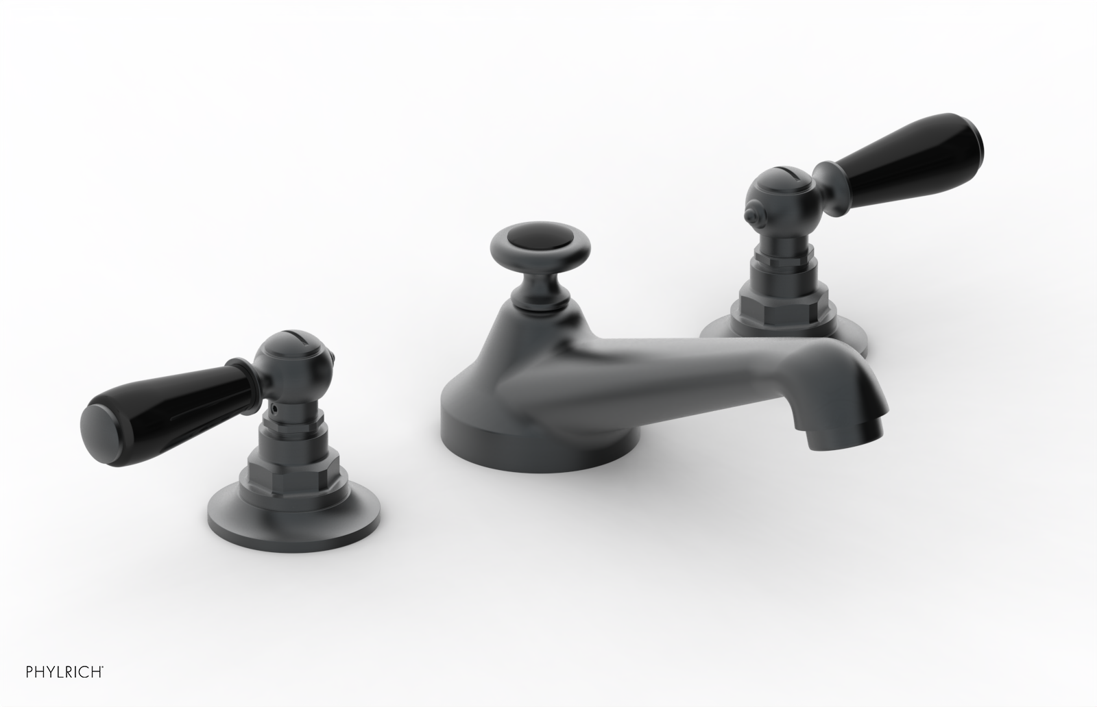 JAMESTOWN Widespread Faucet - Low Spout - Lever Handle with "Black" Accents 165-02