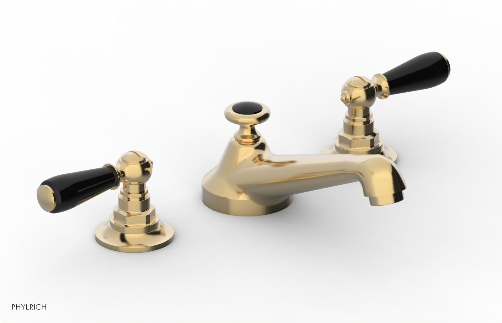 JAMESTOWN Widespread Faucet - Low Spout - Lever Handle with "Black" Accents 165-02