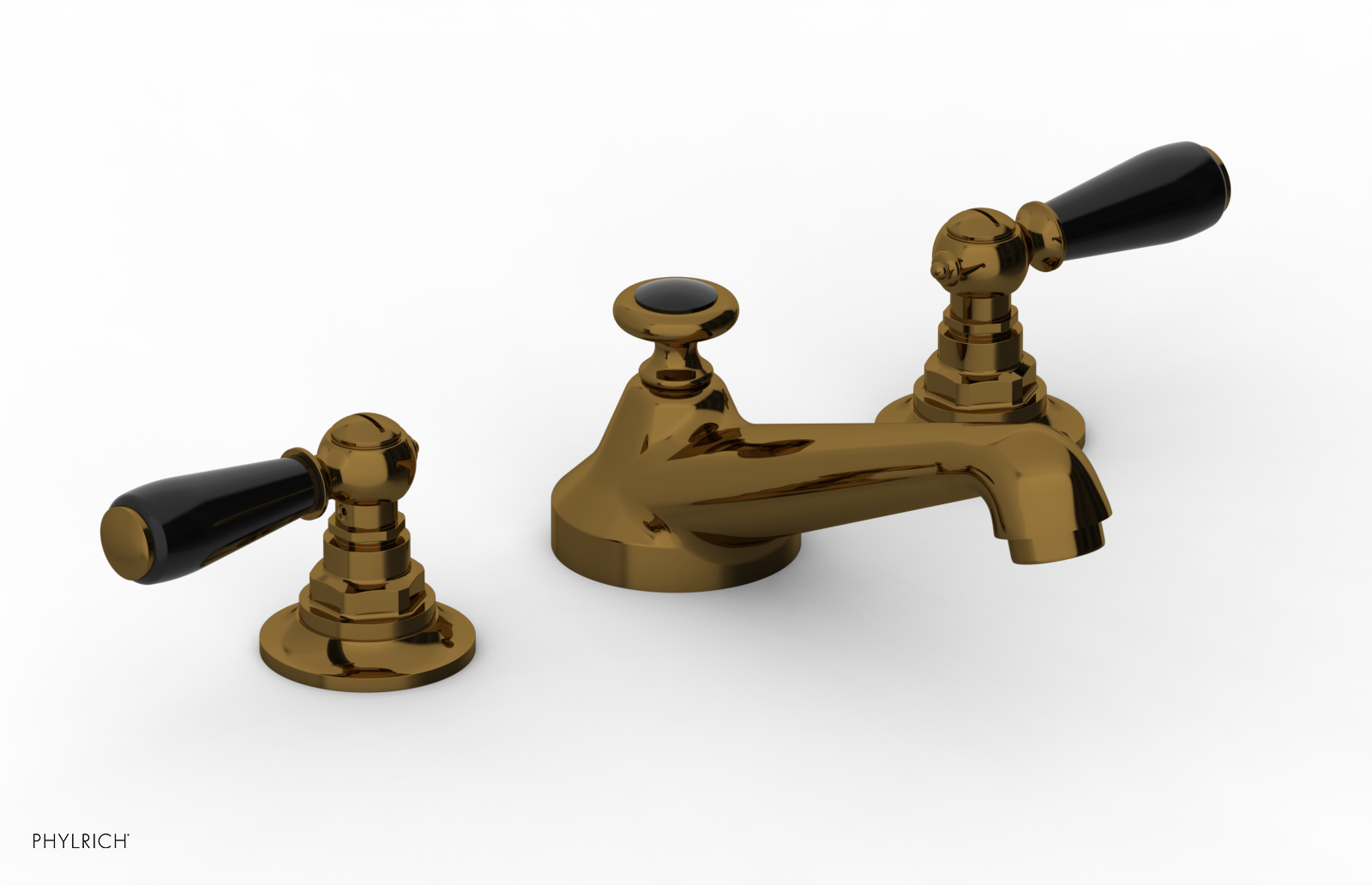 JAMESTOWN Widespread Faucet - Low Spout - Lever Handle with "Black" Accents 165-02